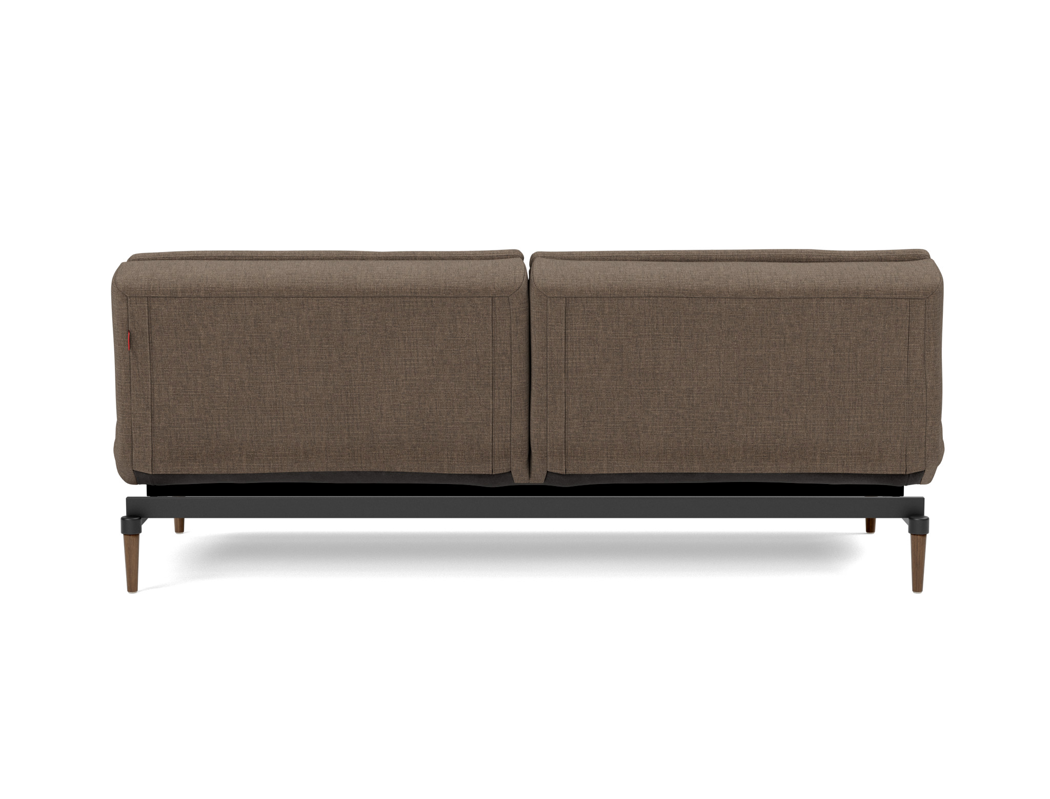 Schlafsofa Dublexo Chenille Esina 411-Cedar-Brown Beine Styletto Eiche dunkel