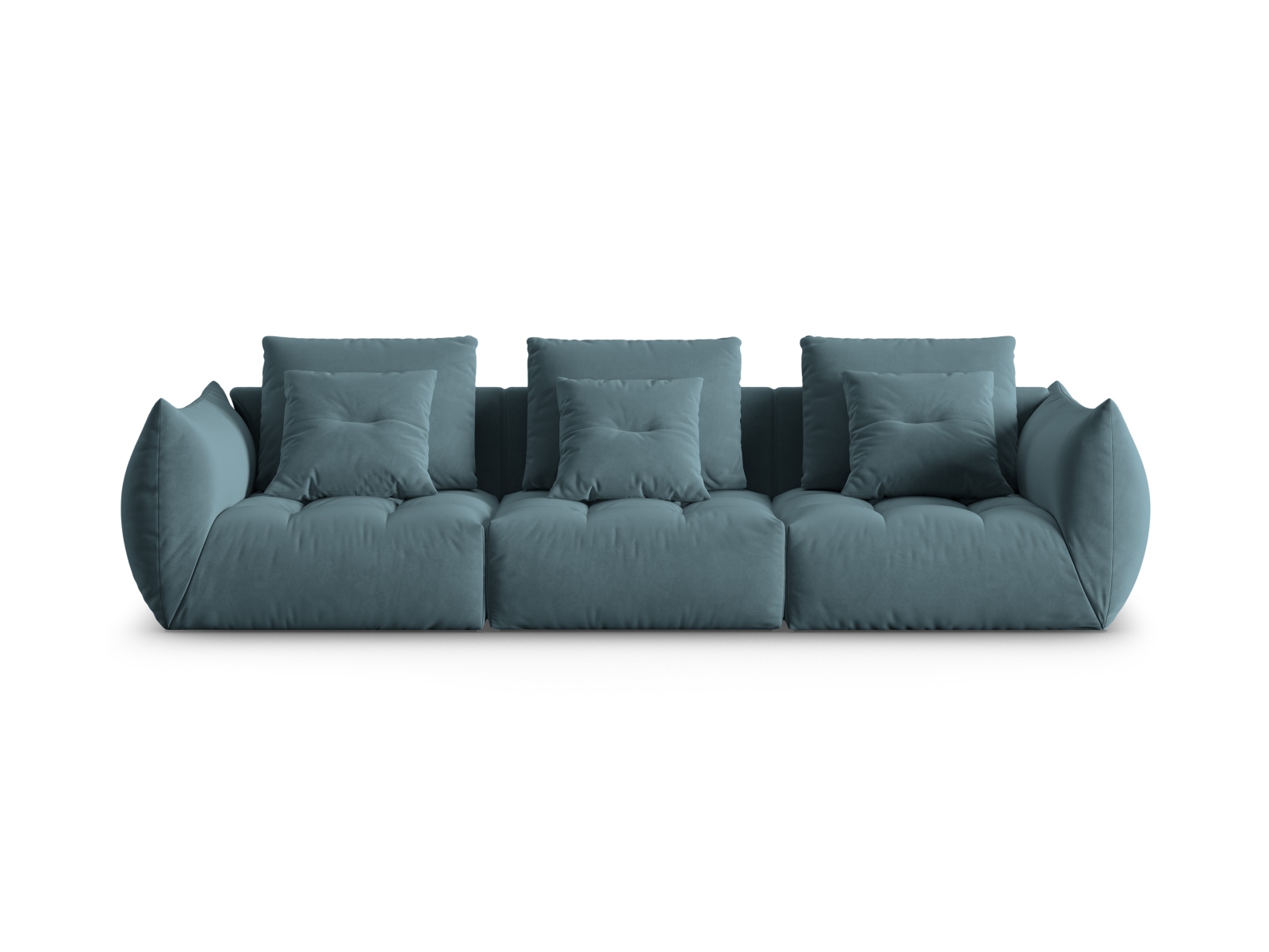 Micadoni Sofa Bloom 4-Sitzer Samt Pastellblau