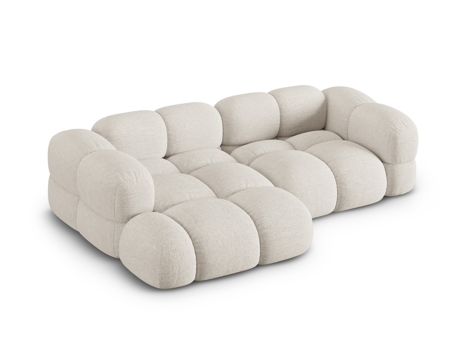 Cosmopolitan Design Ecksofa Loretto 3-Sitzer Strukturierter Stoff Sorella Beige Links