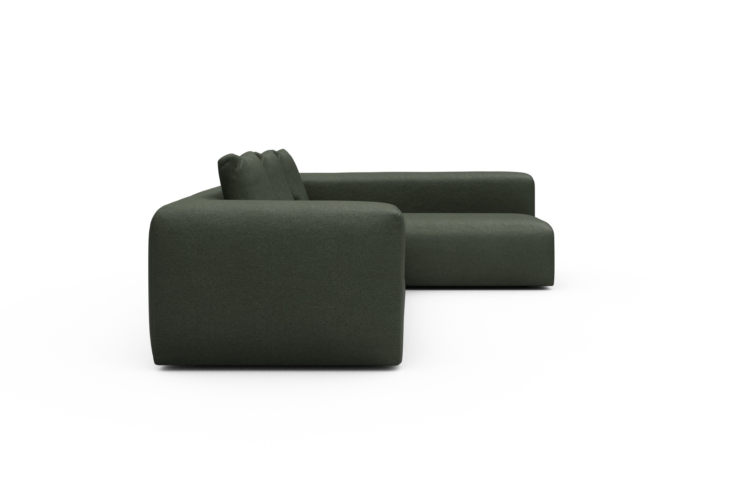 Ecksofa Fred 2x 2,5-Sitzer rechts offen Denari-Forest-Green