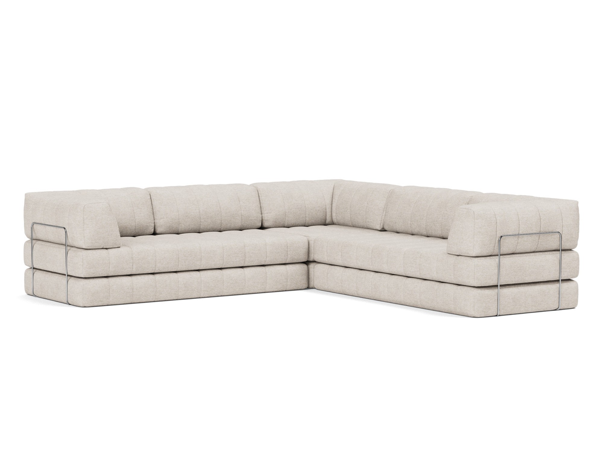 Eck-Schlafsofa CozyPad mit Armlehnen Chenille Yuveno 470-Natural