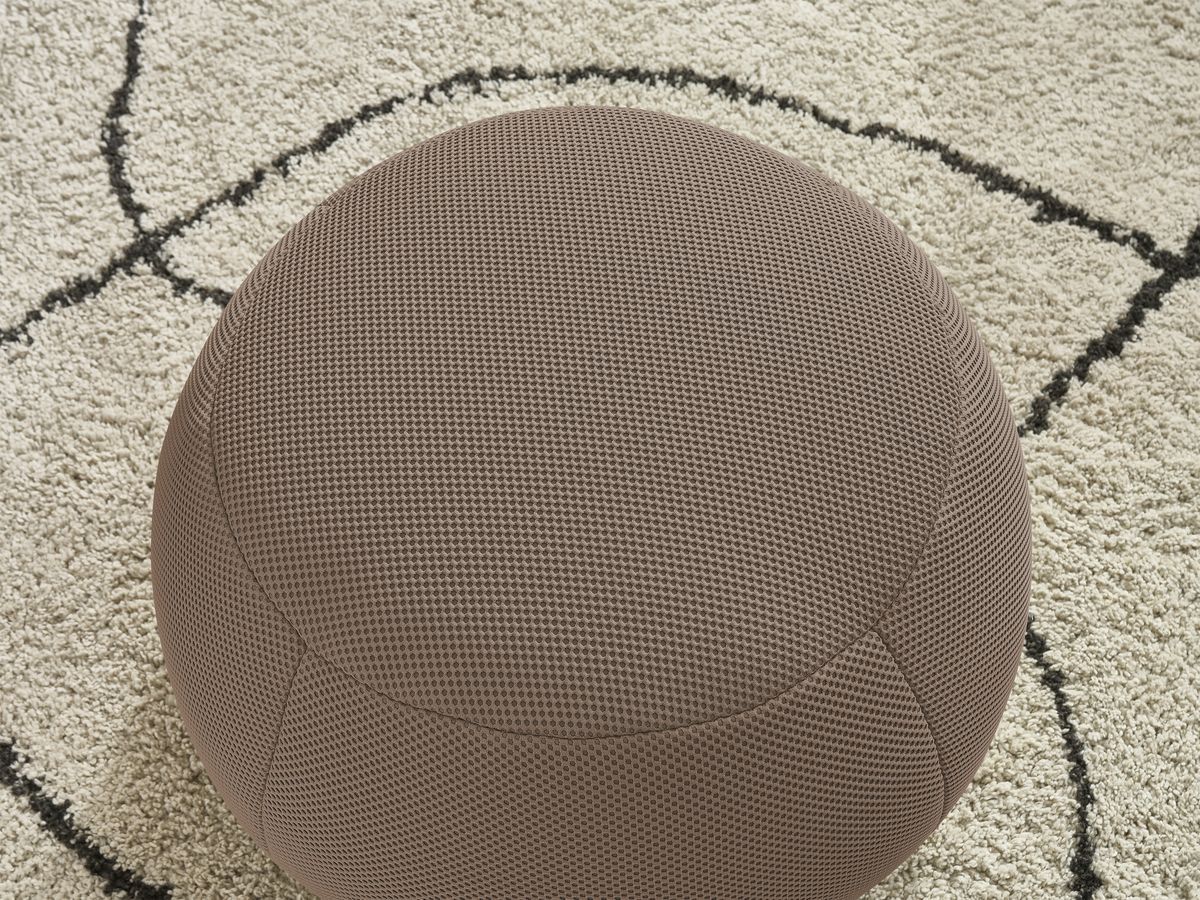 Bobochic Hayden Pouf, rund Mesh-Stoff Braun, 60 cm