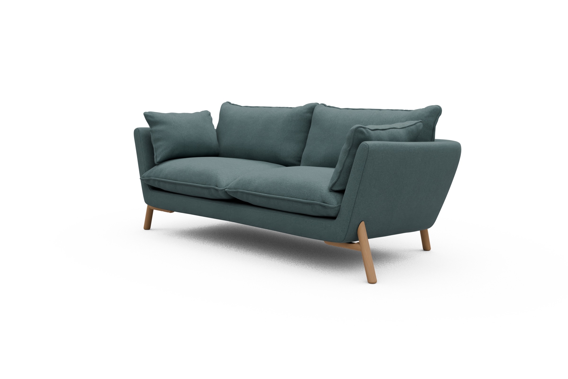 Sofa Emil PREMIUM 2-Sitzer Beinfarbe Eiche Natur Satya-Niagara
