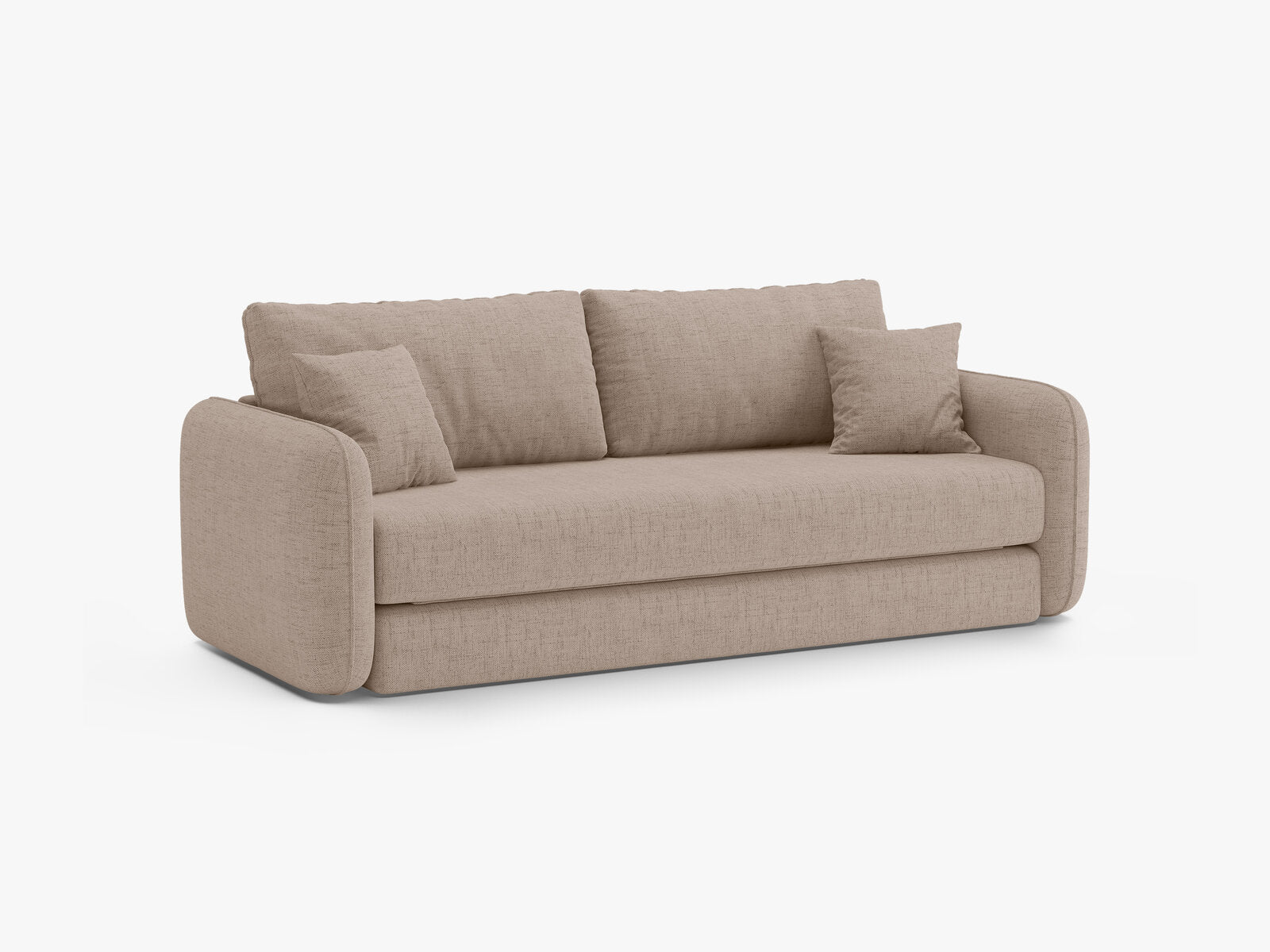 Micadoni Sofa mit Schlaffunktion Dormi 3-Sitzer Strukturierter Stoff Moly Cappuccino