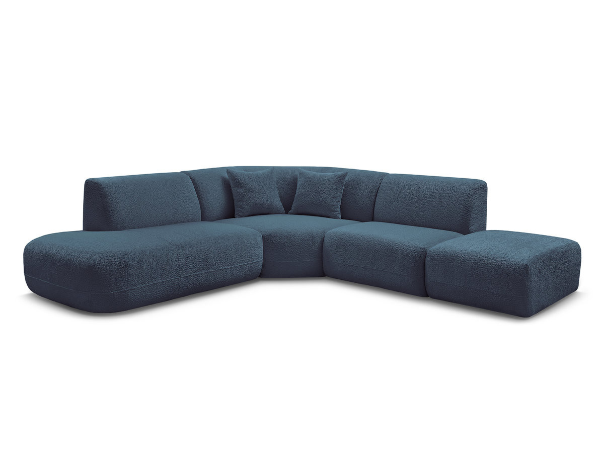 Bobochic Anda Ecksofa 279 × 264 cm Chenille Hellblau Ecke links