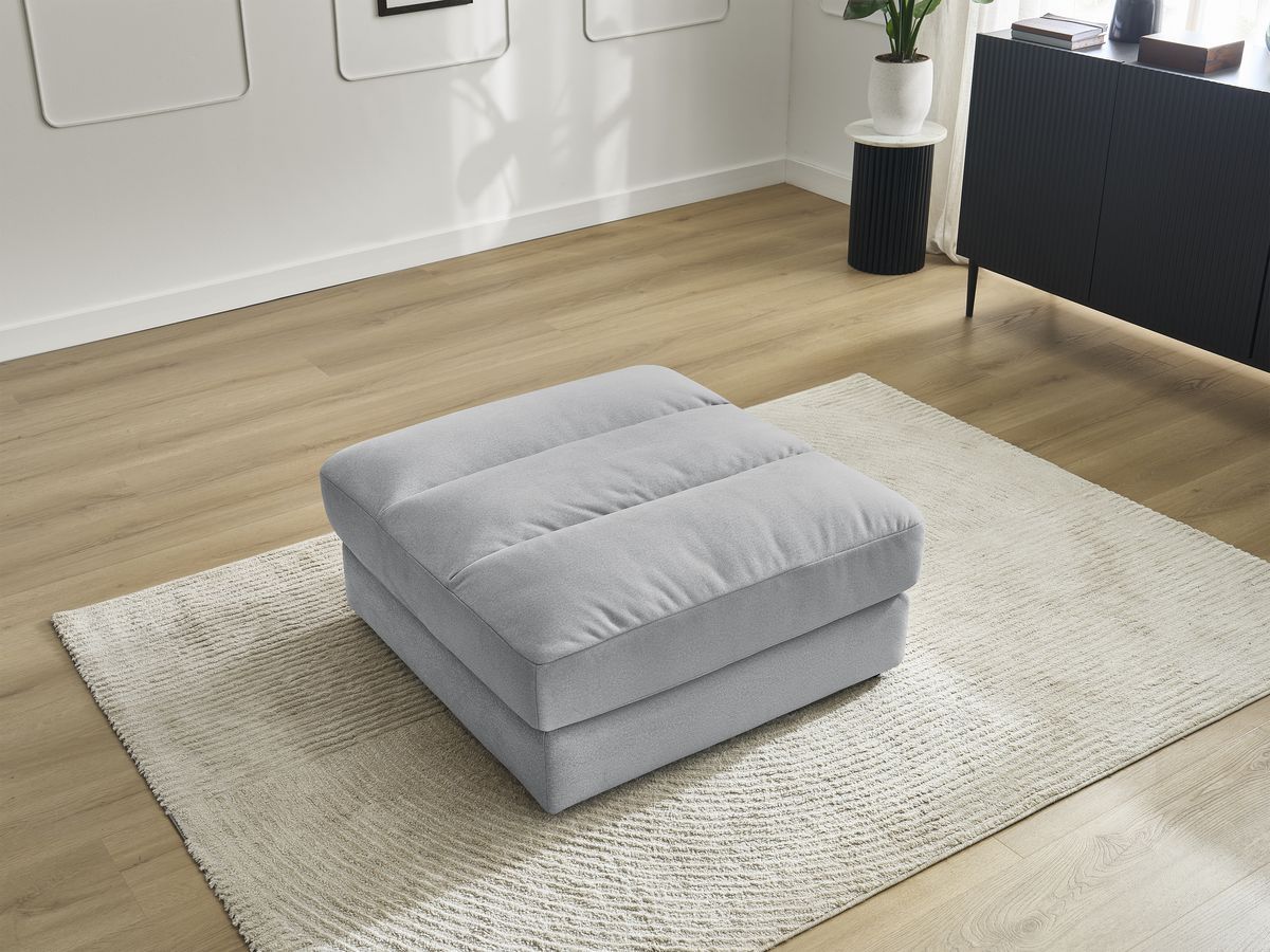 Bobochic Sierra Pouf Samt Hellgrau