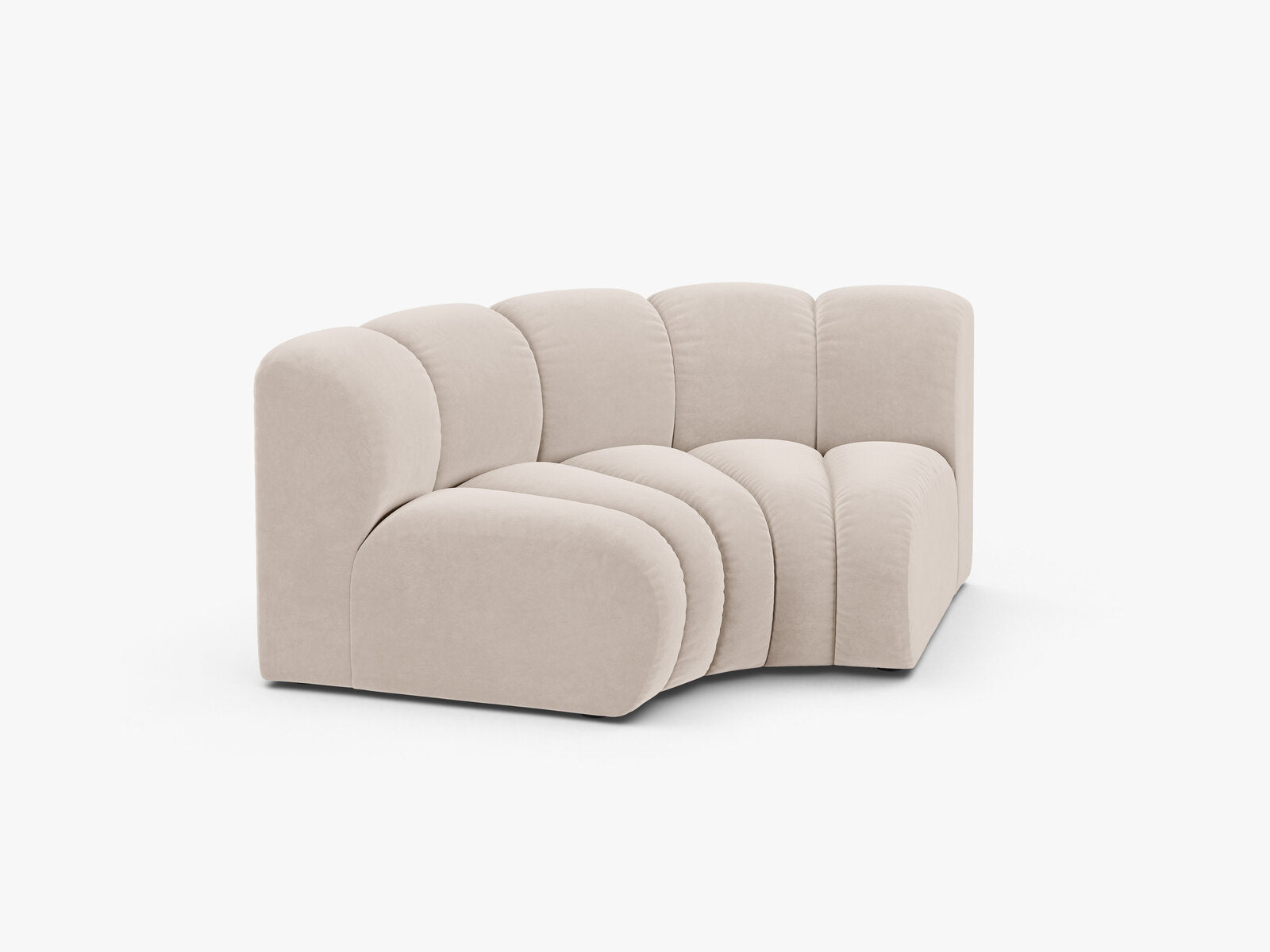 Micadoni rundes Eckmodul Lupine Samt Venus Helles Beige