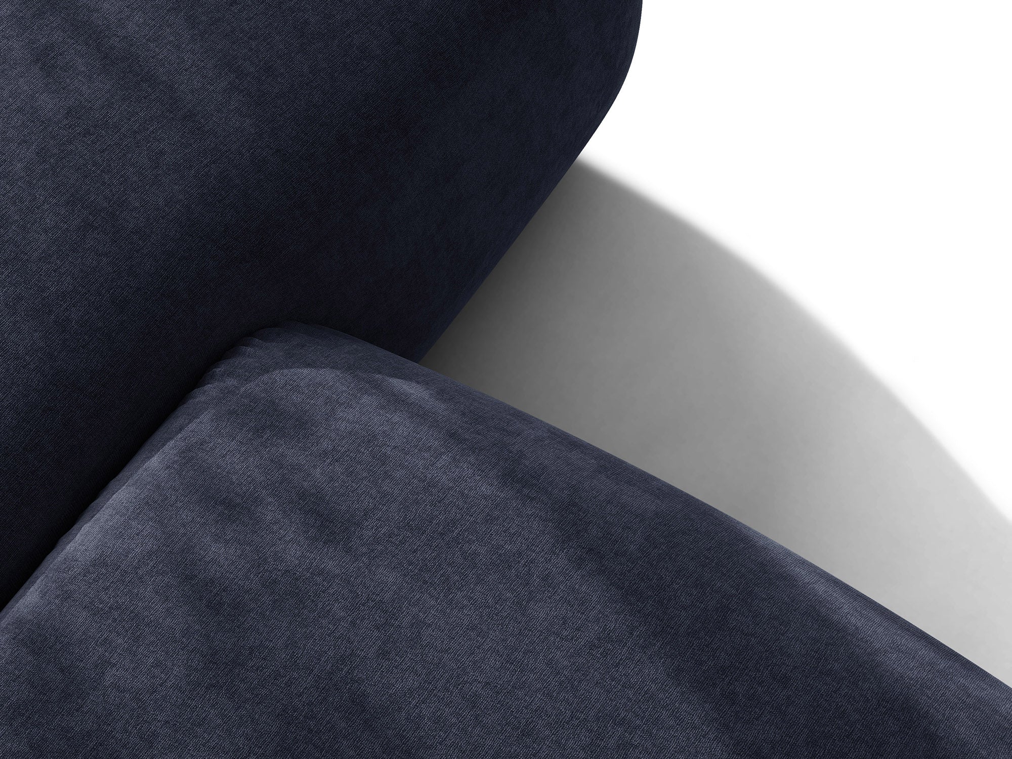 Micadoni Ophelia Ecksofa 4-Sitzer Strukturierter Stoff Liberty Marineblau Rechts