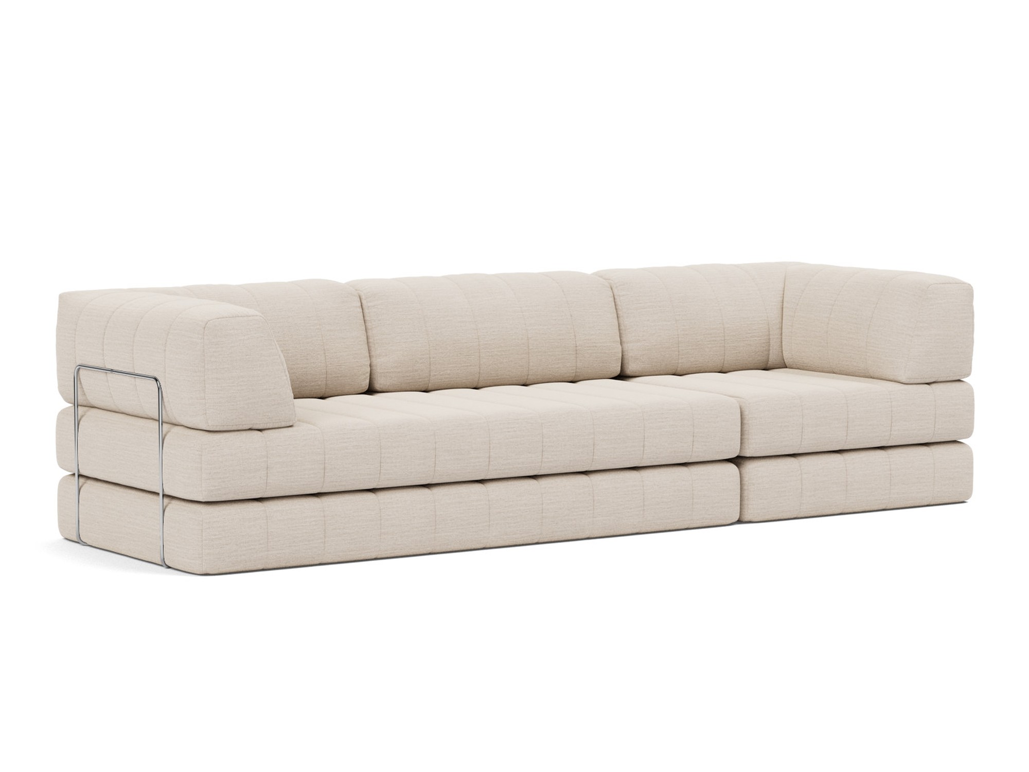 Schlafsofa CozyPad Grand mit Armlehnen Webstoff Blida 612-Sand-Grey