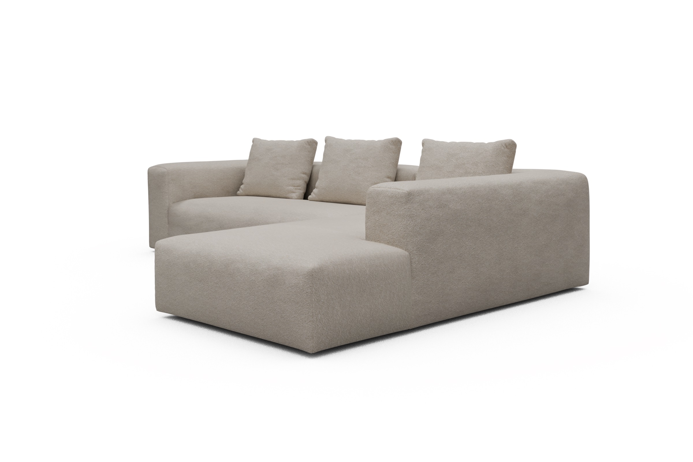 Ecksofa Fred Relax-Ecke rechts mit 2,5-Sitzer Aivi-Lace-Beige