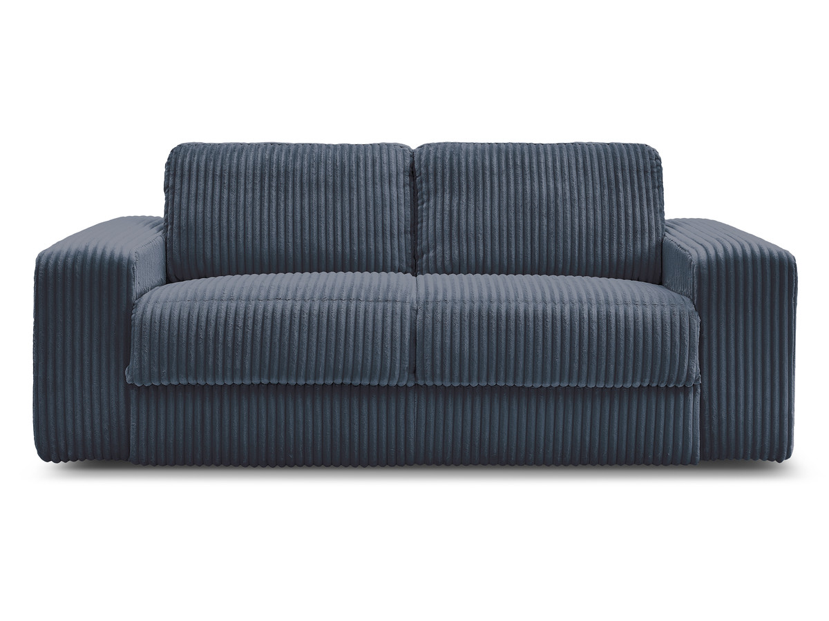 Bobochic Ibiza Schlafsofa 3-Sitzer Cordsamt Dunkelblau, Liegefläche 140 × 196 cm