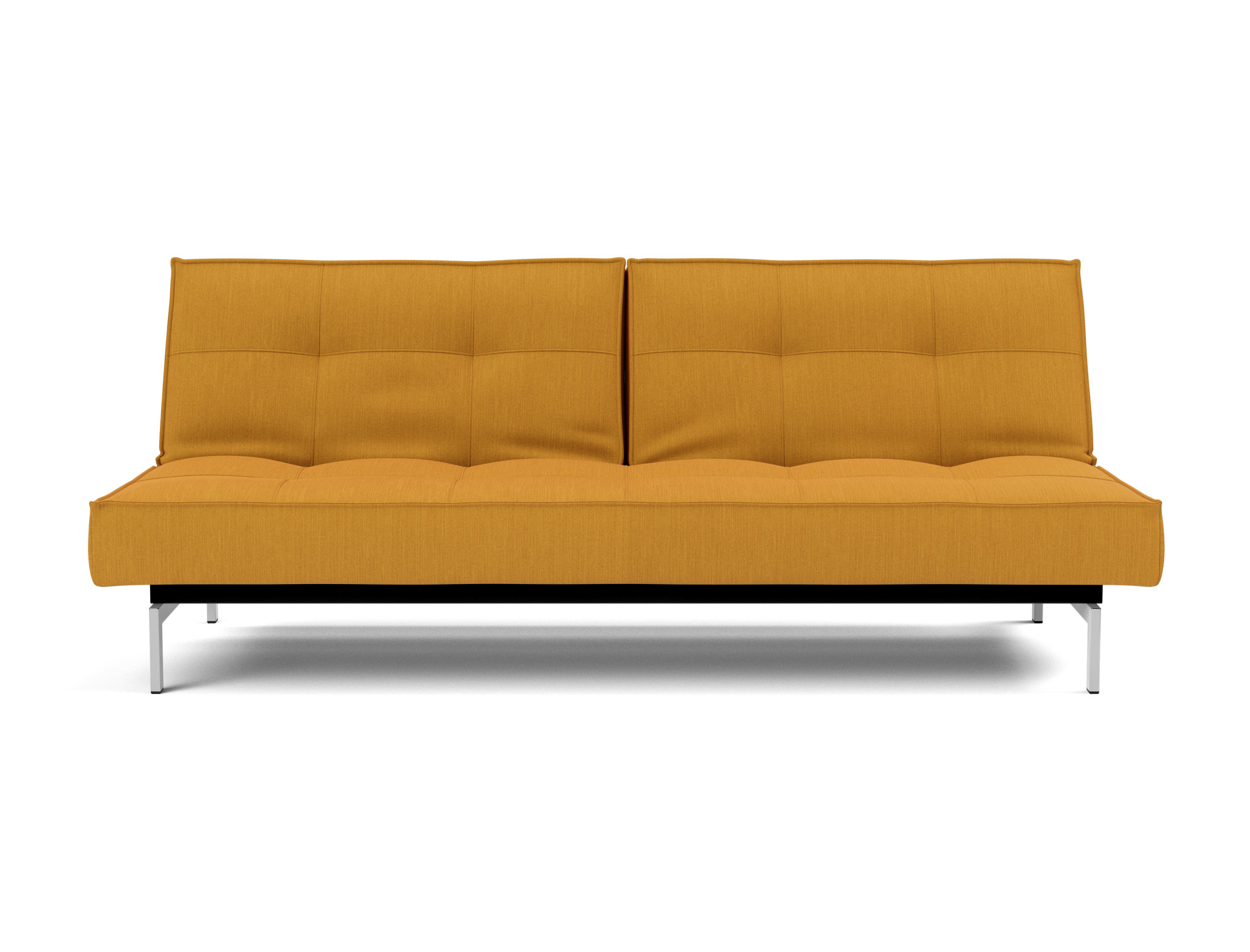 Schlafsofa Splitback Flachgewebe Elegance 507-Burned-Curry Beine Chrom