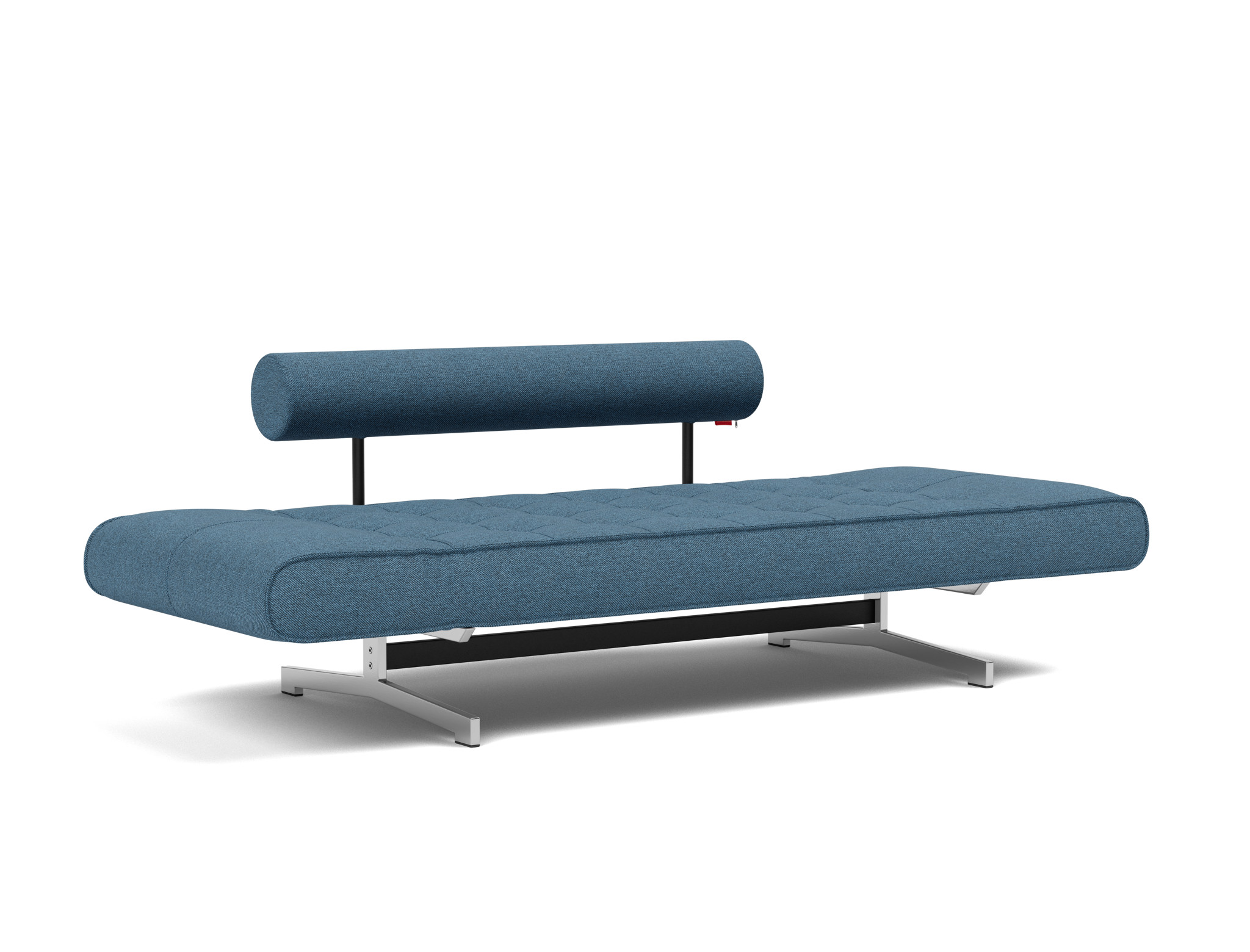 Tagesbett Ghia Strukturierter Stoff Weda 302-Weda-Blue Beine Chrom