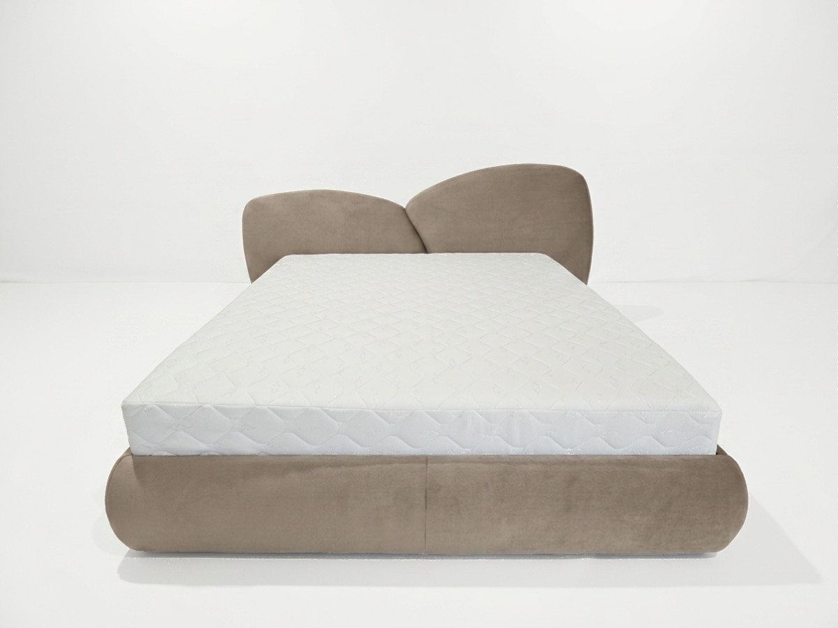 Bobochic Danae Polsterbett Samt Taupe, Liegefläche 140 × 190 cm