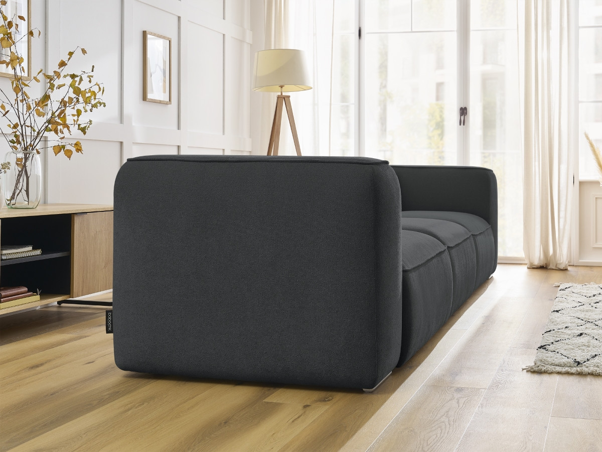 Bobochic Zephyr Sofa 3-Sitzer Strukturstoff Dunkelgrau