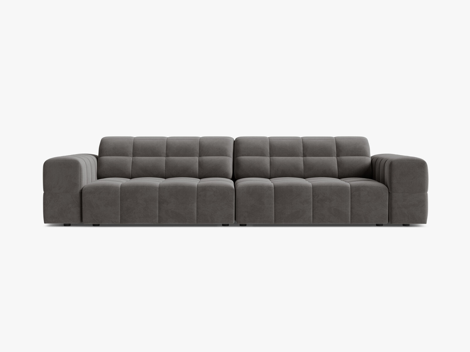Micadoni Sofa Jennifer 4-Sitzer Samt Bluvel Hellgrau