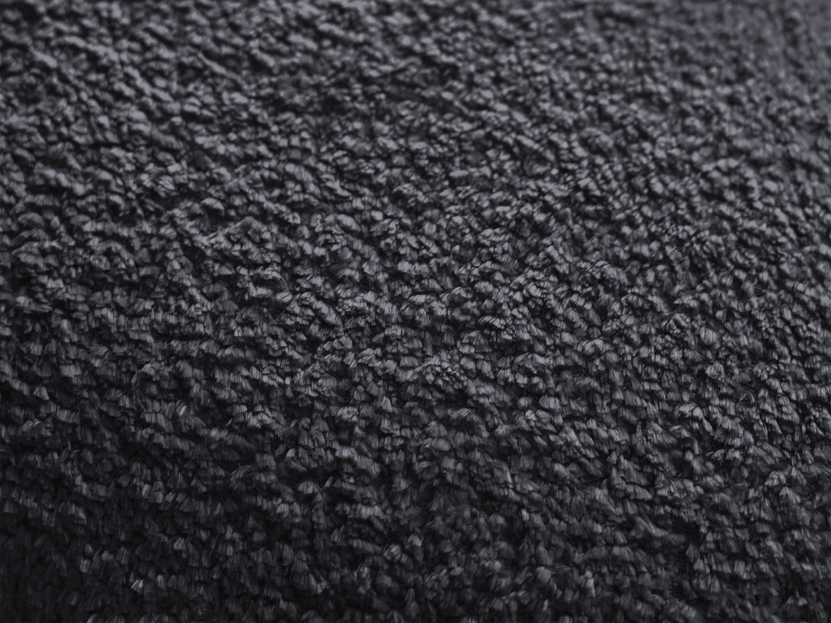 Bobochic Jaya Ecksofa mit Pouf Chenille Schwarz Ecke rechts