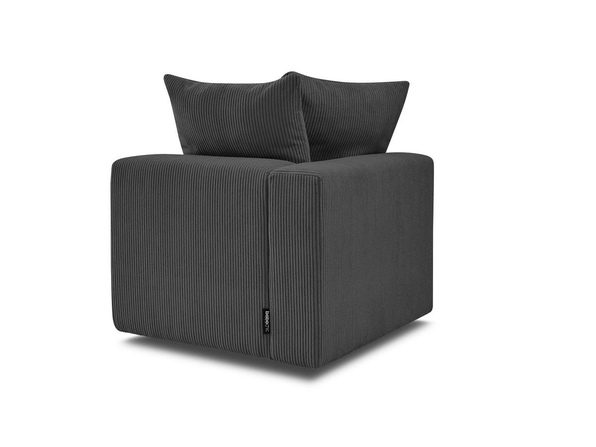Bobochic Voltaire Eckmodul Cordsamt Dunkelgrau Ecke links