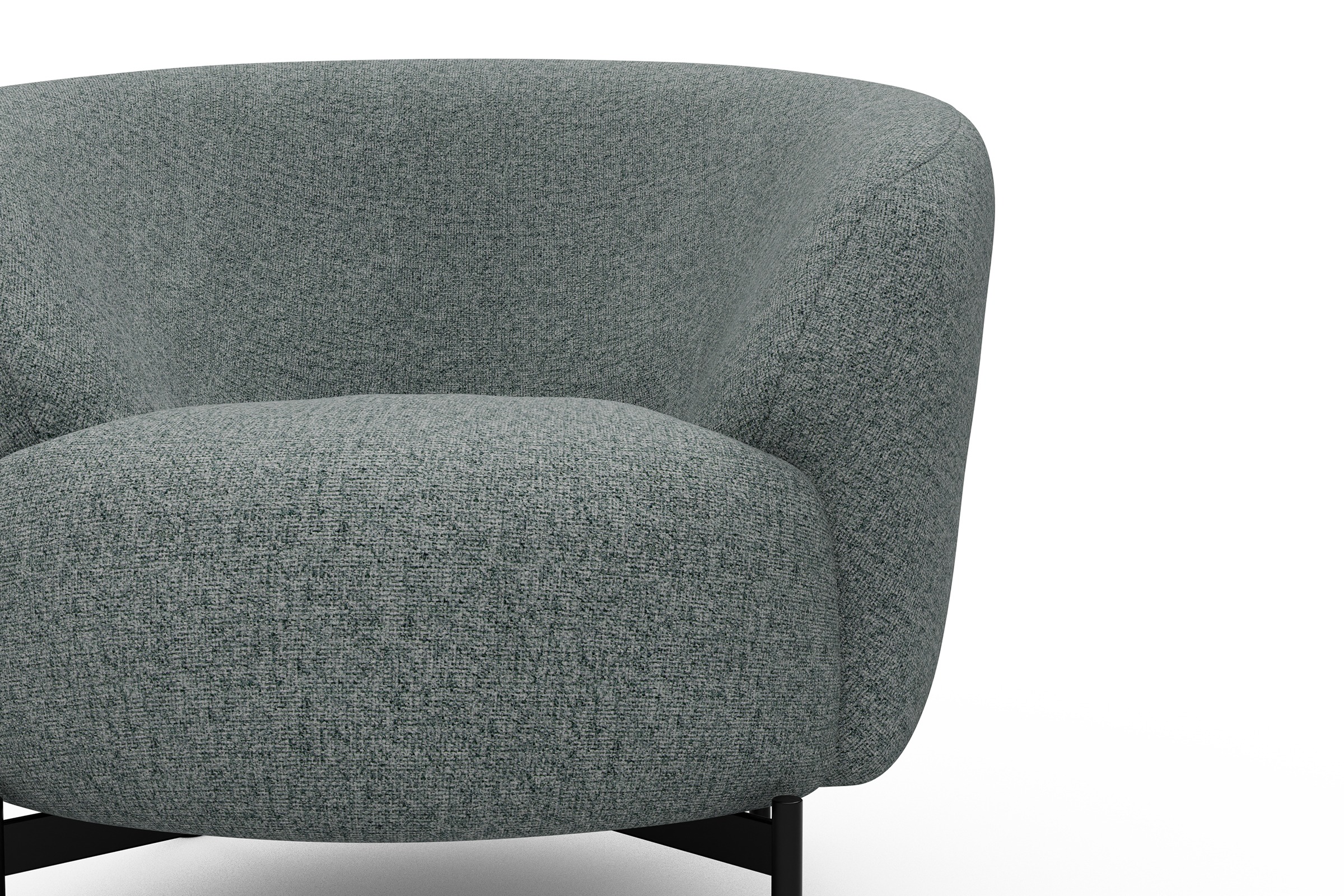 Sessel Ronda X-Metallgestell Schwarz Casone-Light-Mixed-Green