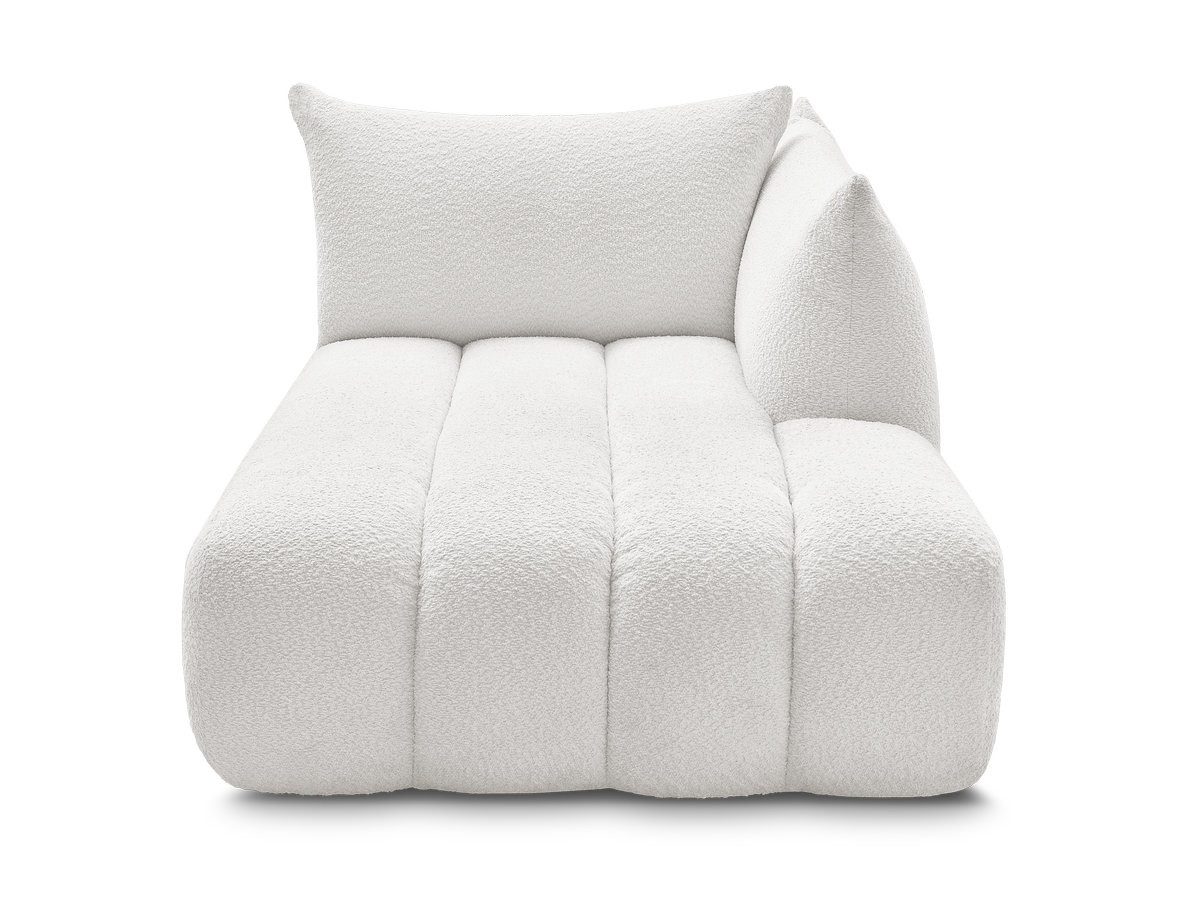 Bobochic Azra Méridienne-Modul Bouclé-Stoff Weiß Ecke rechts