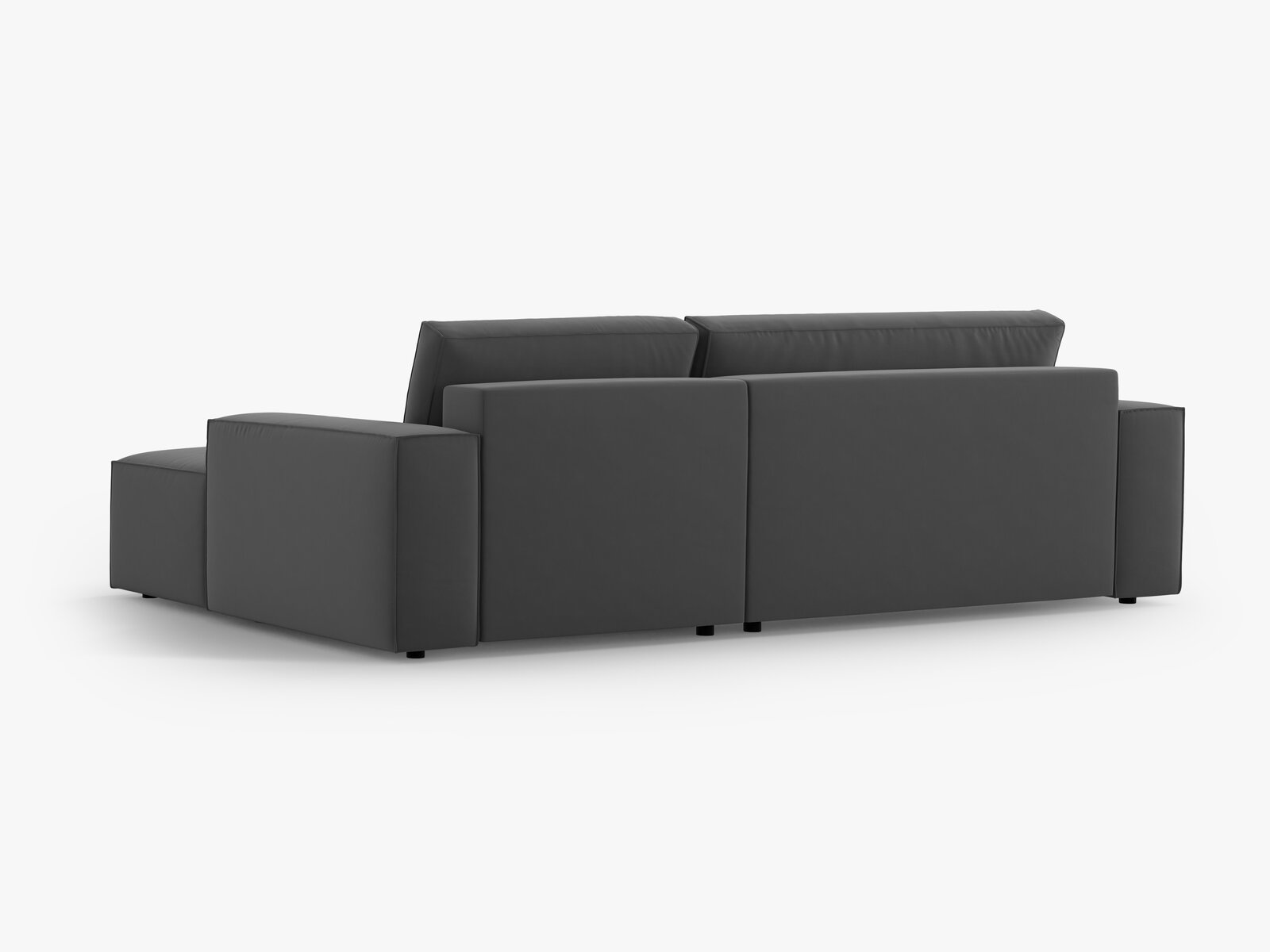 Micadoni Schlaf-Ecksofa Jodie 3-Sitzer Rechts Samt Grau