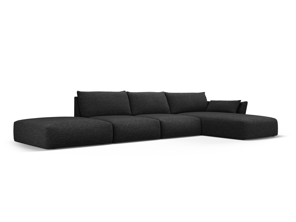 Cosmopolitan Design Ecksofa Matera 5-Sitzer offen Chenille Eden Anthrazit Rechts