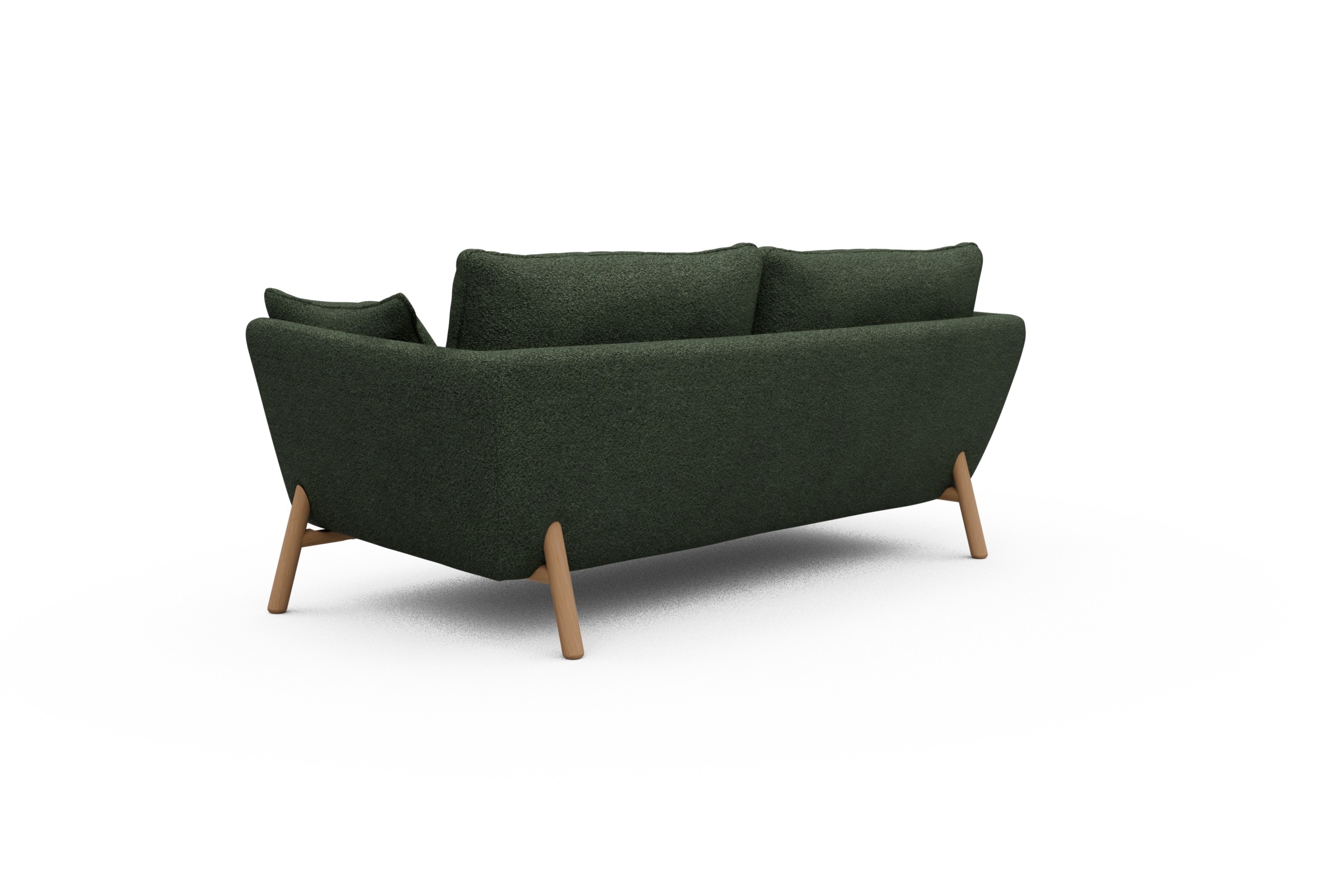 Sofa Emil 2-Sitzer Beinfarbe Eiche Natur Vanora-Deep-Green