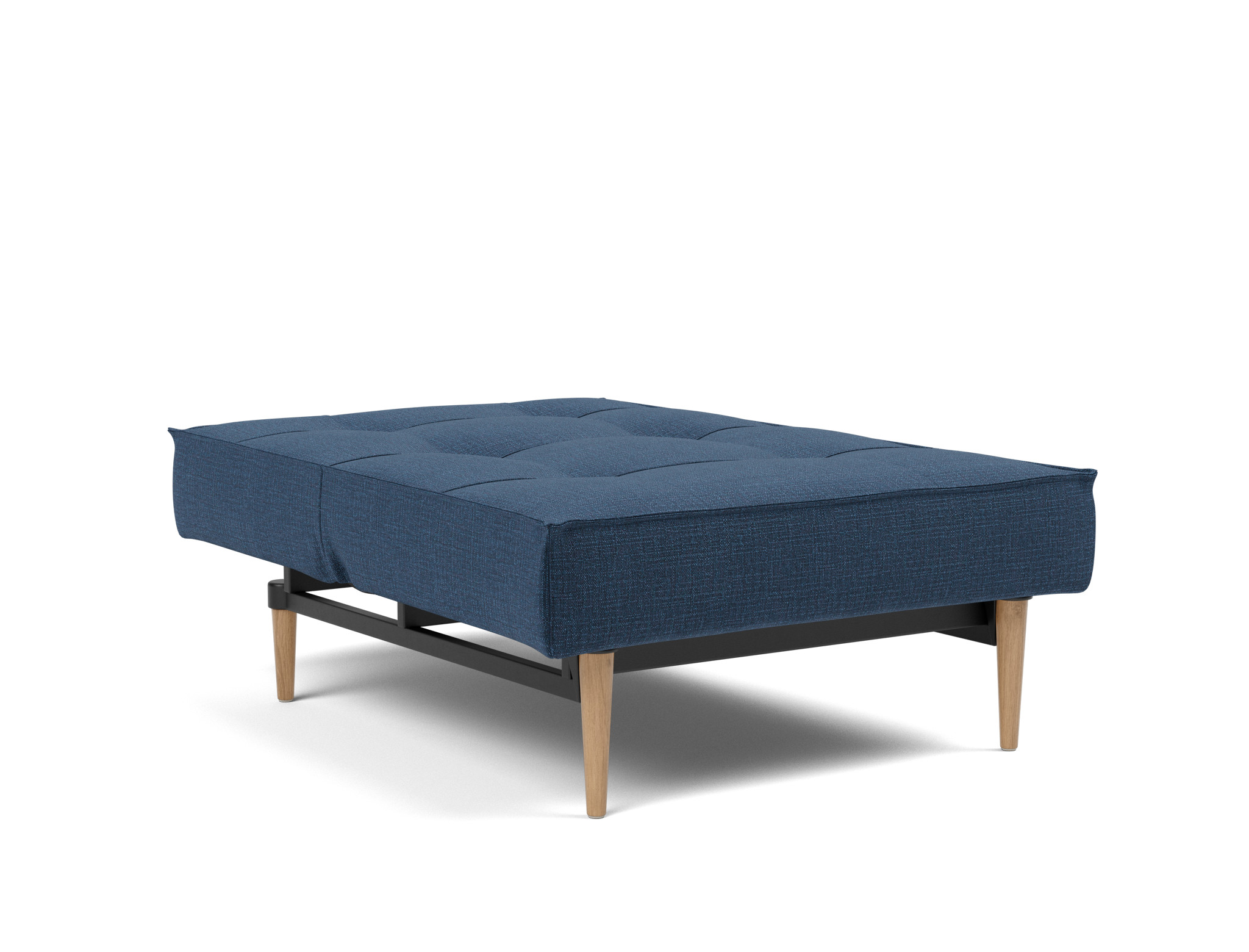 Sessel Splitback Chenille Esina 414-Indigo-Blue Beine Styletto Eiche hell