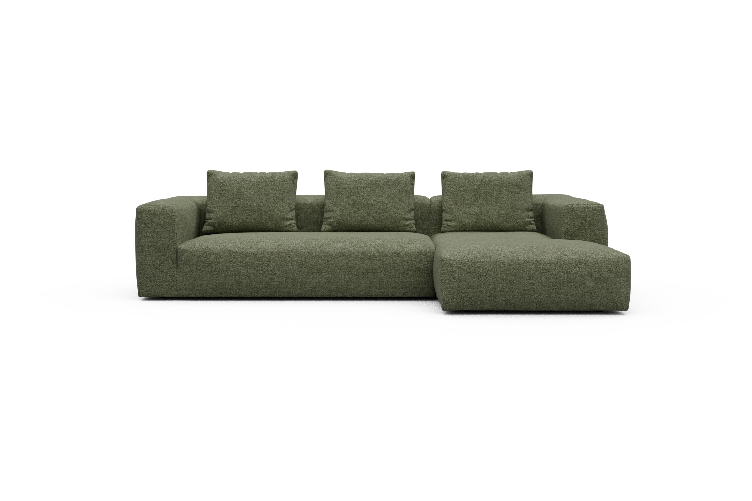 Skandi Home Ecksofa Fred Chaiselongue rechts mit 2,5-Sitzer Carreno-Vivid-Green moebelfaktor