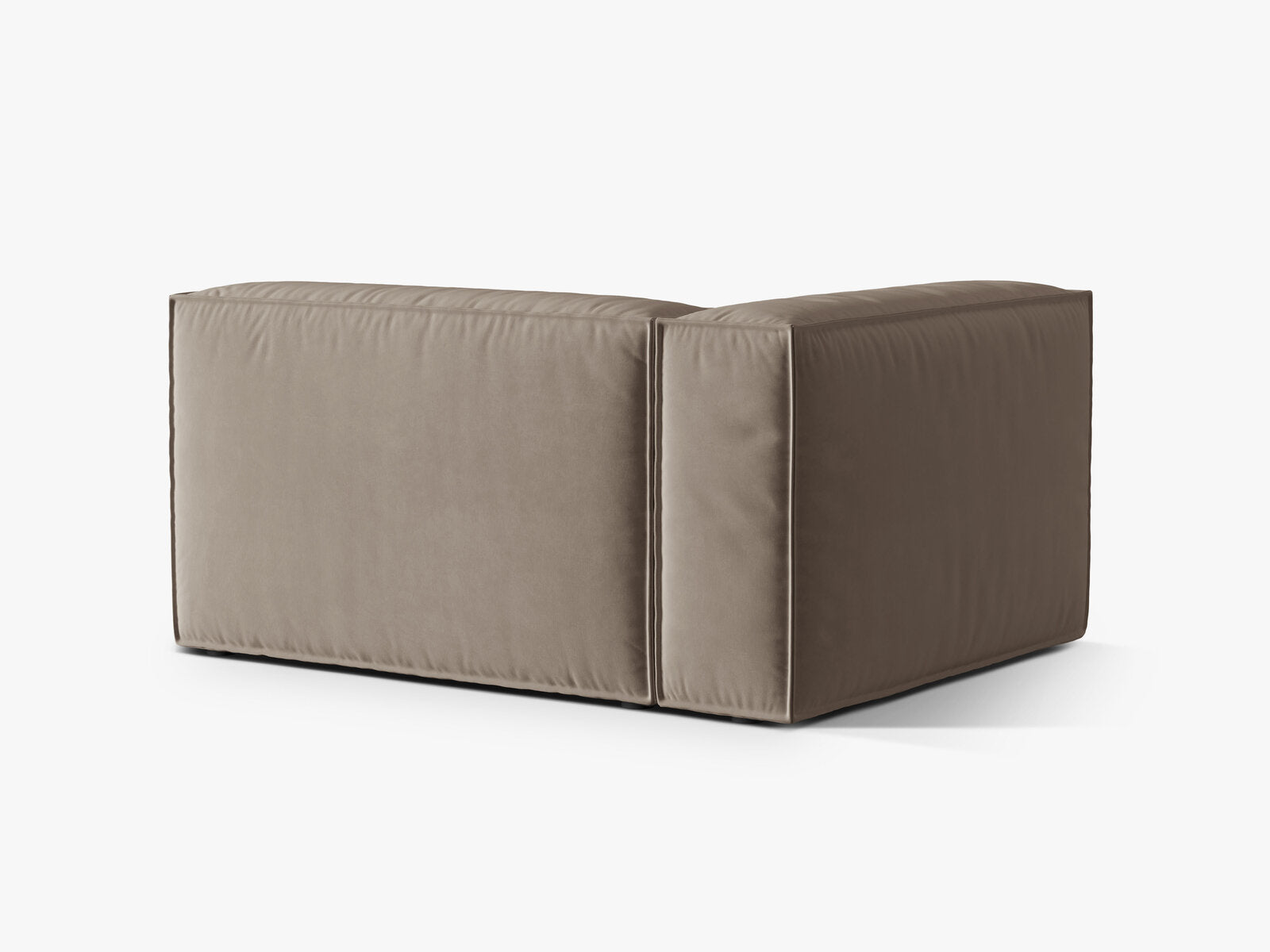 Micadoni Eckmodul Nuria 2-Sitzer Links Samt Warmes Grau