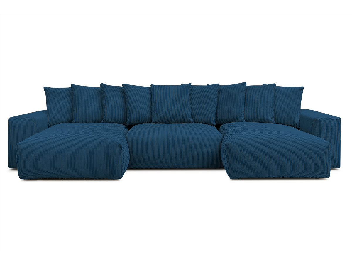 Bobochic Voltaire Wohnlandschaft 420 × 174 cm Cordsamt Dunkelblau