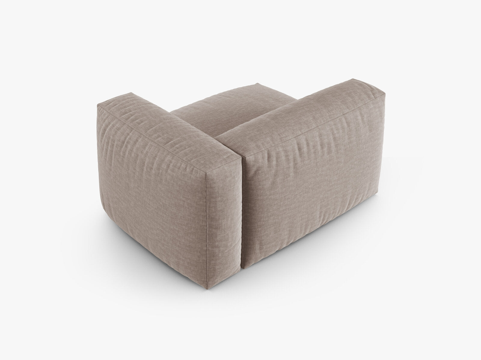 Micadoni Eckmodul mit Armlehne Martina 1-Sitzer 90cm Sitztiefe Rechts Strukturierter Stoff Boston Dunkelbeige