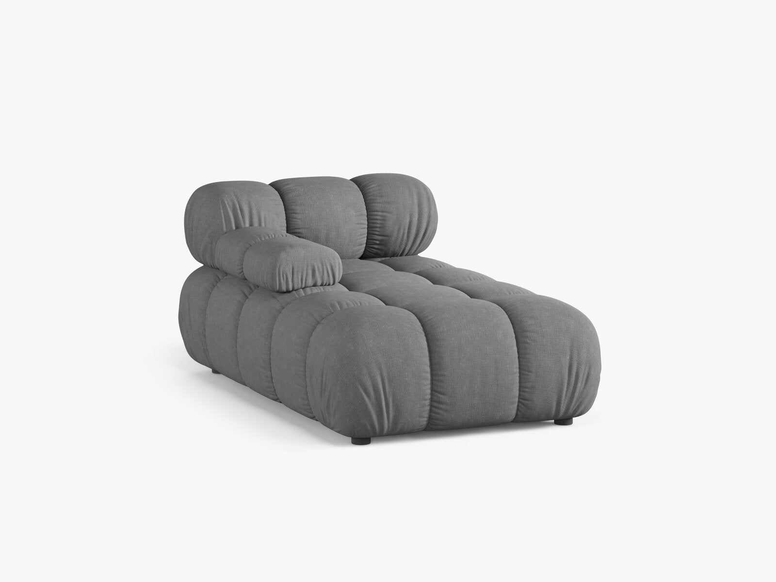 Micadoni Recamiere Bellis Links Strukturierter Stoff Liberty Grau