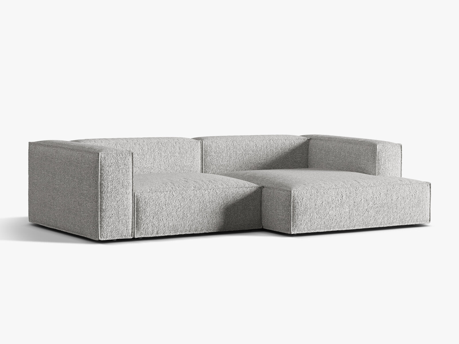Micadoni Ecksofa Nuria 4-Sitzer Rechts Boucle Silber