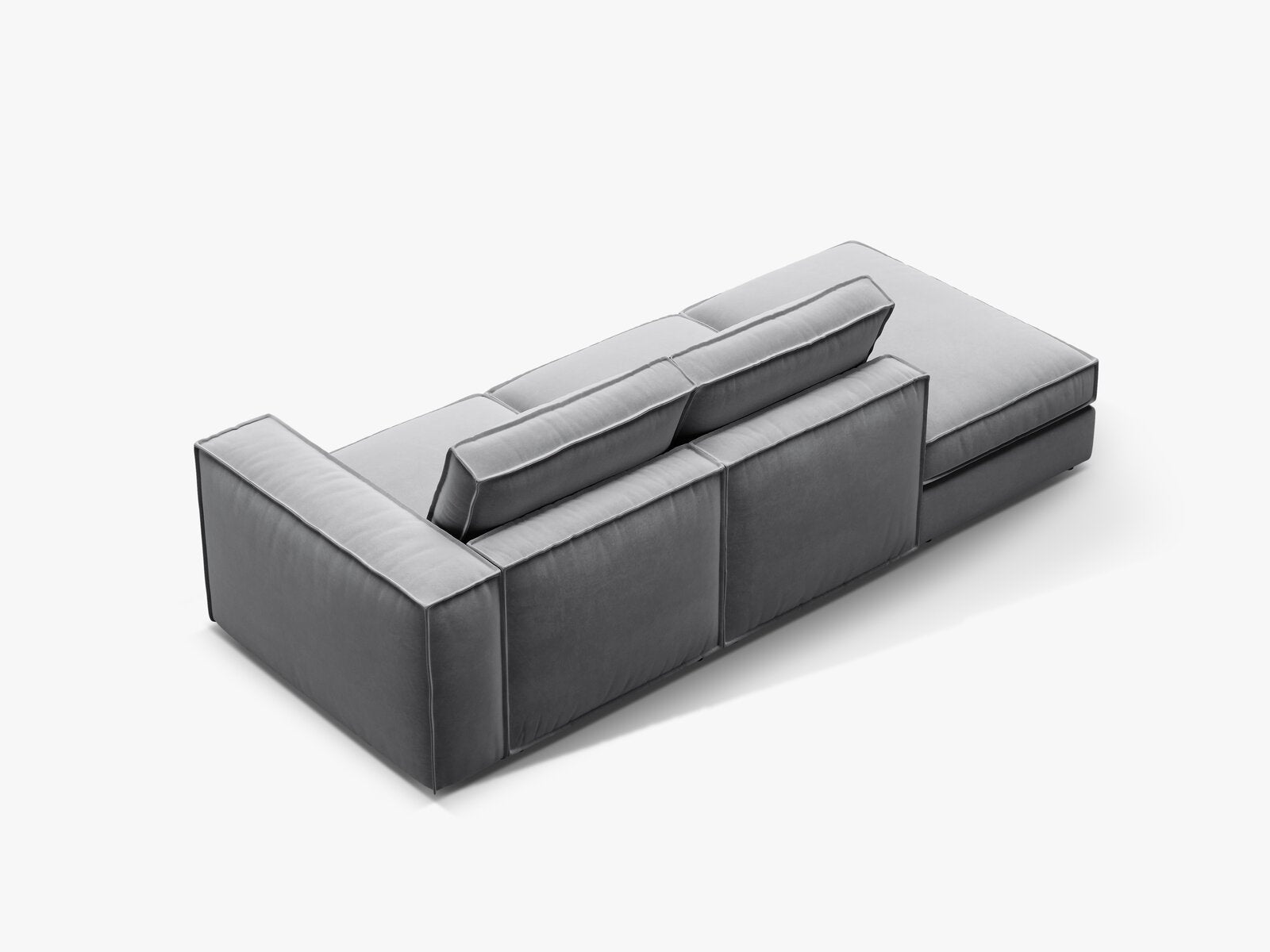 Micadoni modulares offenes Sofa Pola 3-Sitzer Links Samt Salvador Grau