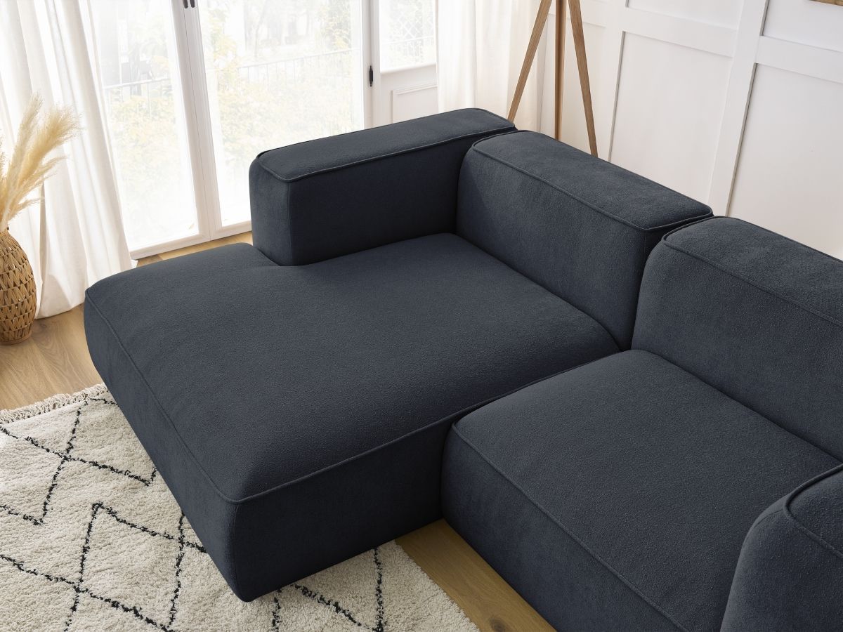Bobochic Zephyr Ecksofa 260 × 165 cm Strukturstoff Dunkelblau Ecke links
