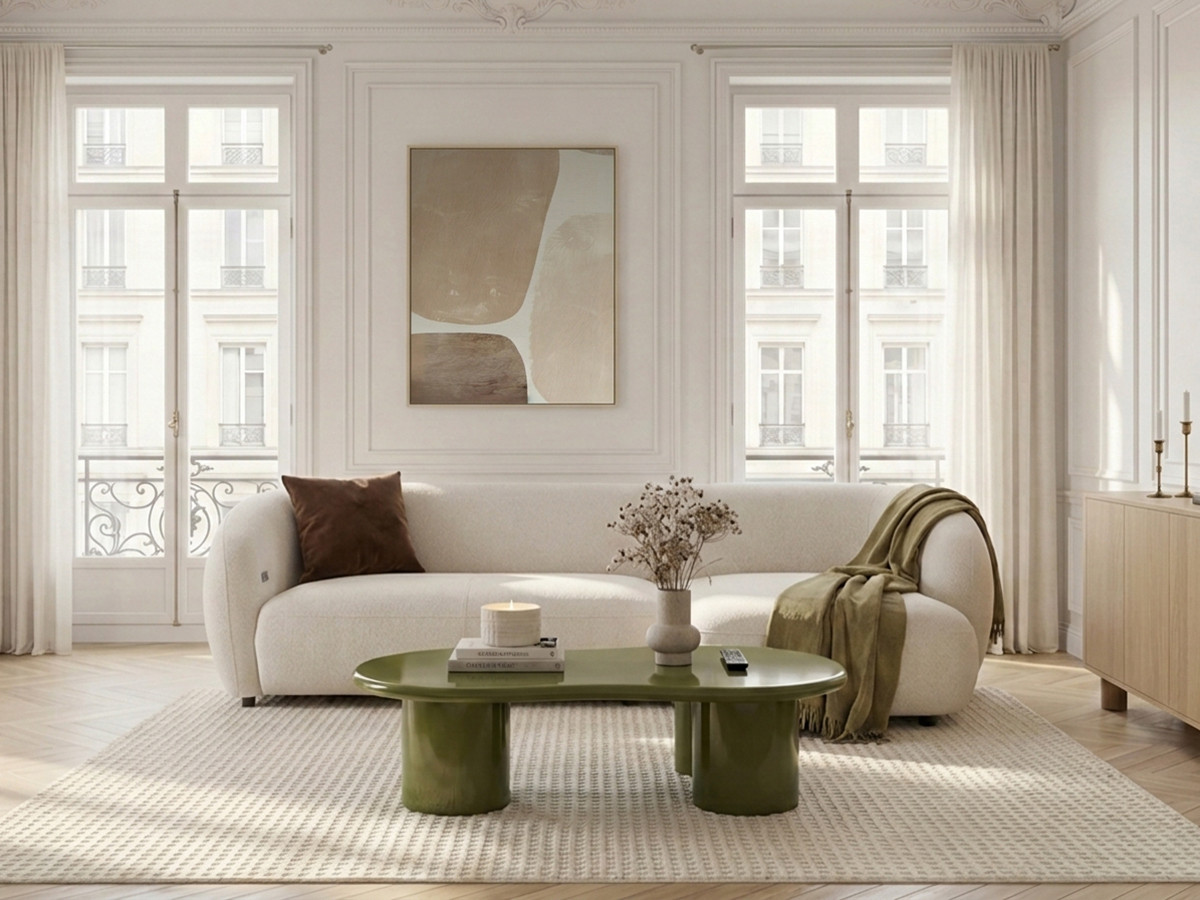 Bobochic Halo Ecksofa mit Schlaffunktion Stoff Beige Ecke rechts