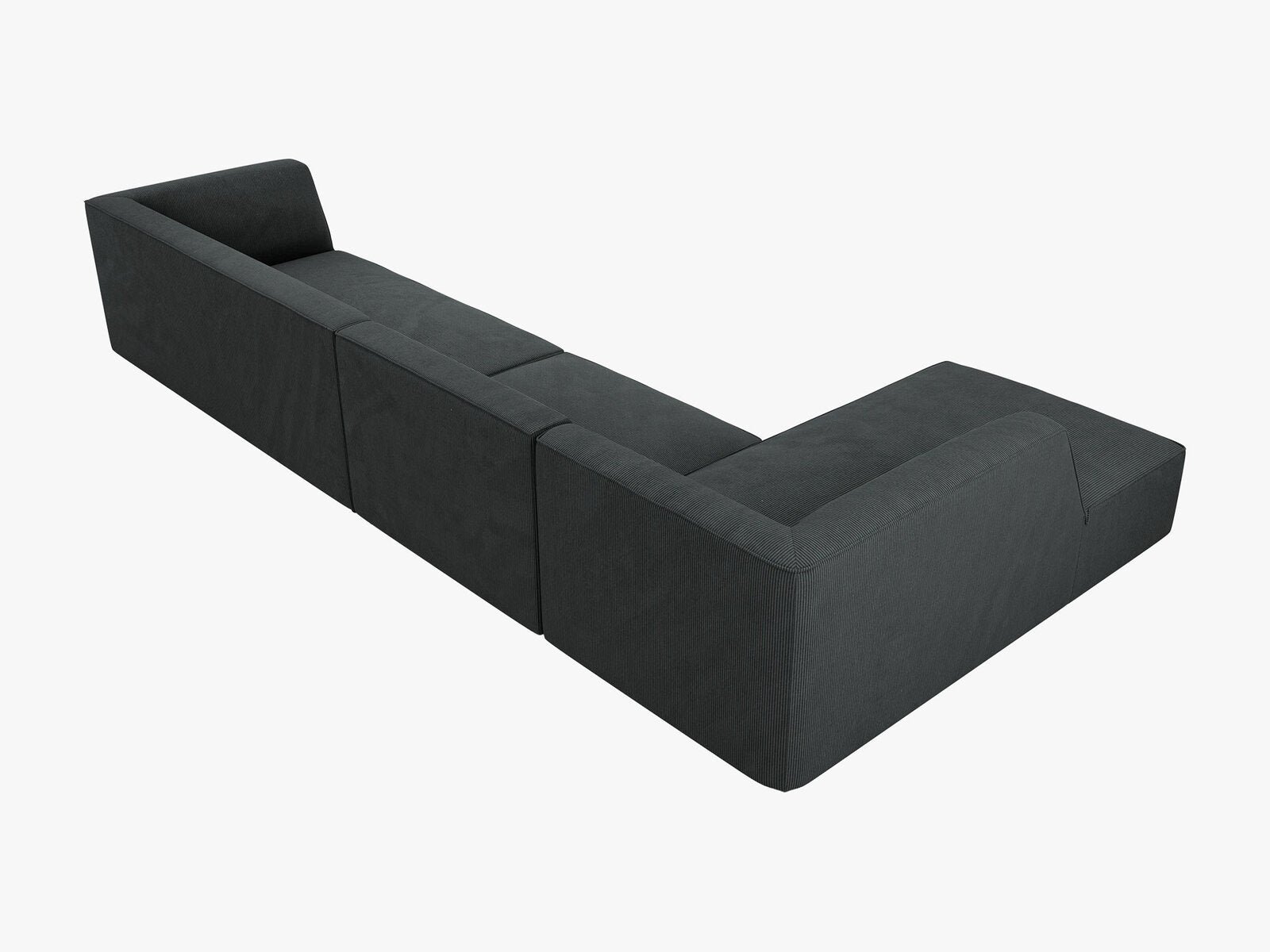 Micadoni Ecksofa Ruby 5-Sitzer Links Kord Scala Schwarz