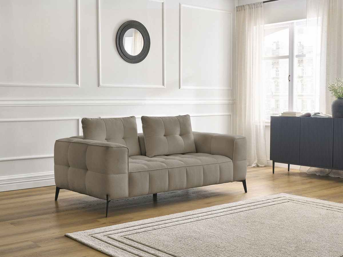 Bobochic Anis Sofa 2-Sitzer Strukturstoff Taupe