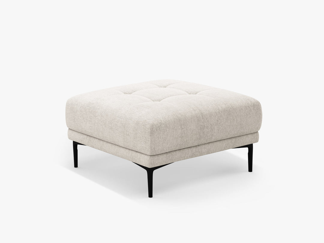Micadoni Hocker Bemy 1-Sitzer Strukturierter Stoff Beige