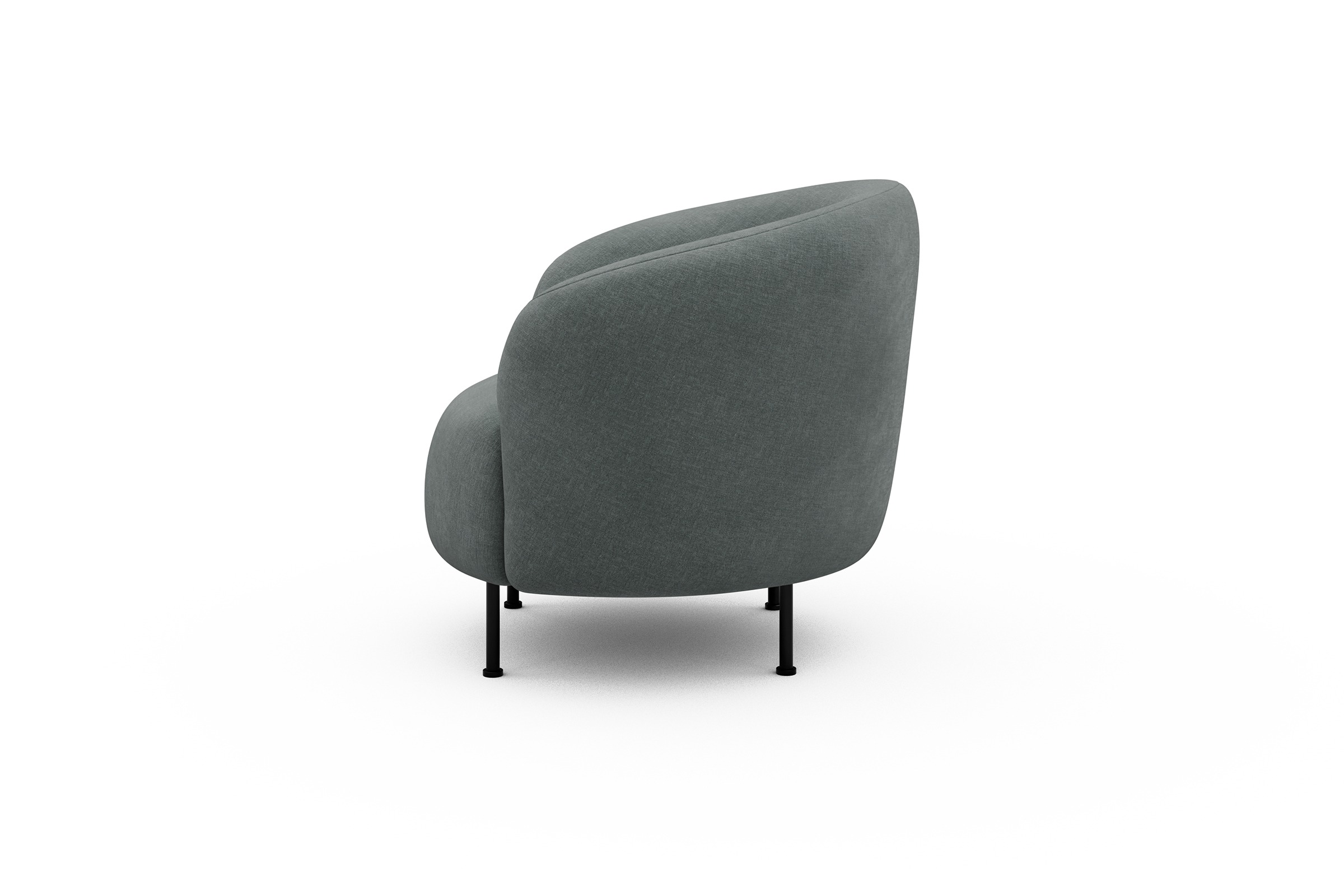 Sessel Ronda Metallbeine Schwarz Smooth-Silver-Grey