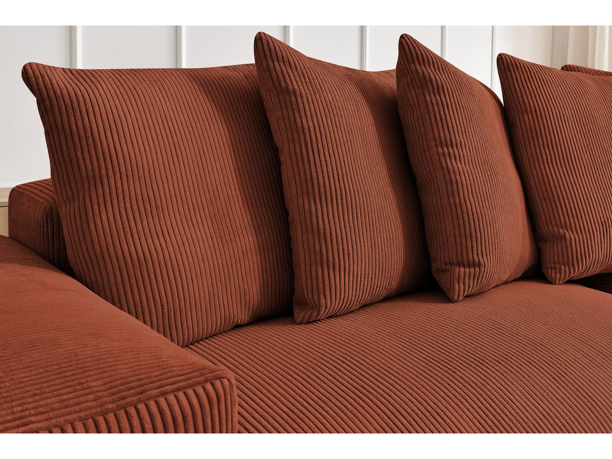 Bobochic Voltaire Ecksofa 310 × 174 cm Cordsamt Orange