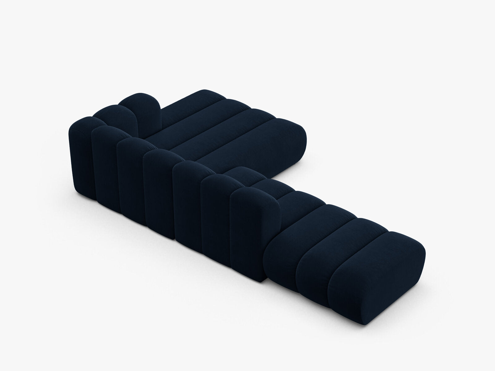 Micadoni Modulares Ecksofa offen Lupine 5-Sitzer Rechts Samt Salvador Königsblau