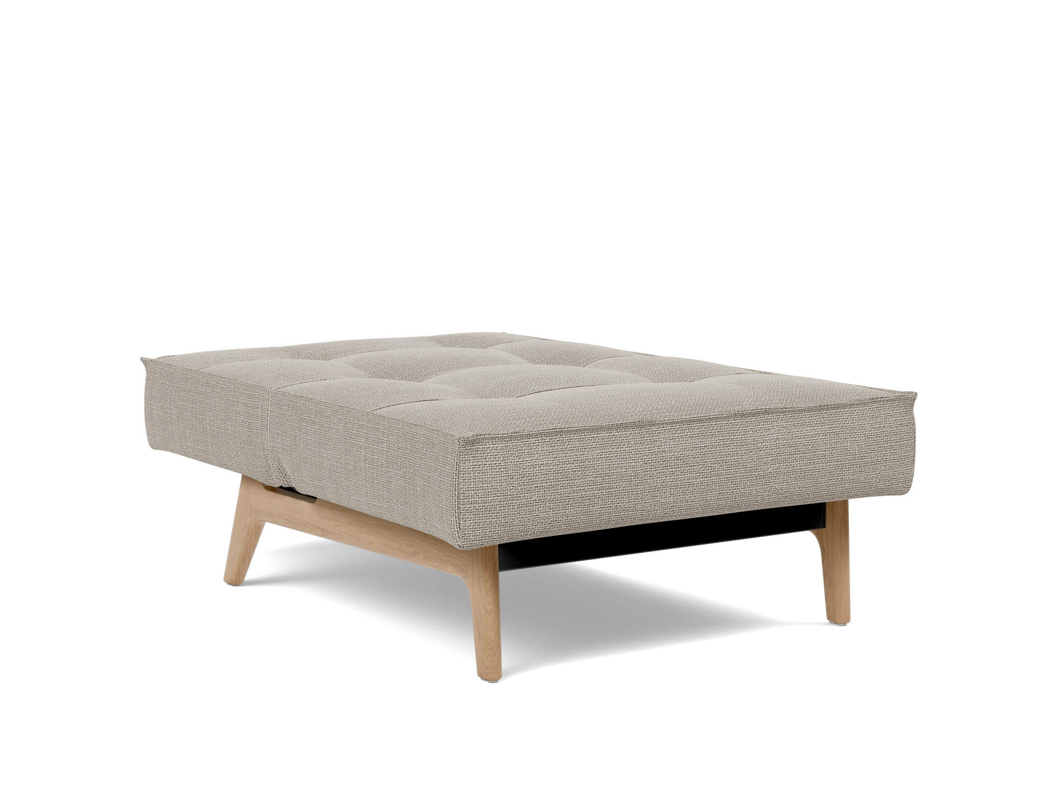 Sessel Splitback Strukturierter Stoff Kenya 579-Gravel Beine Eiche