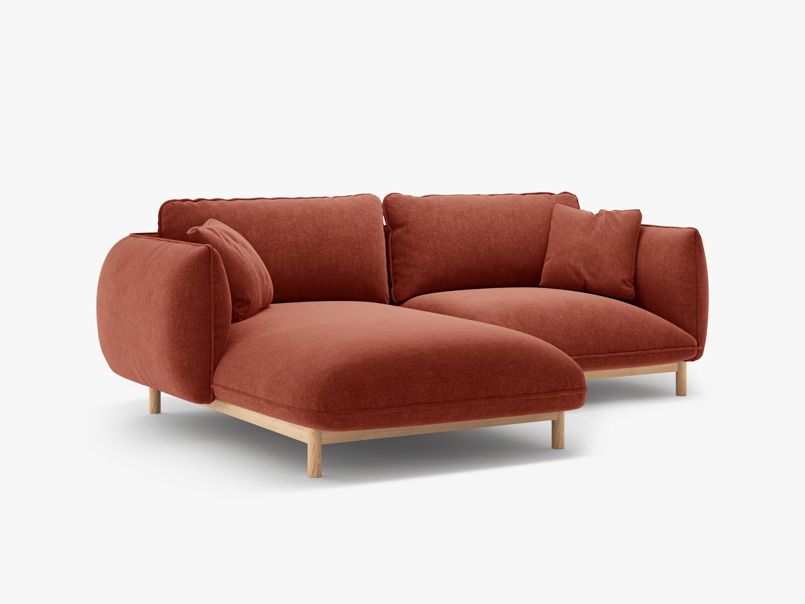 Micadoni Ada Ecksofa 3-Sitzer Links Strukturierter Stoff Wind Kastanienbraun