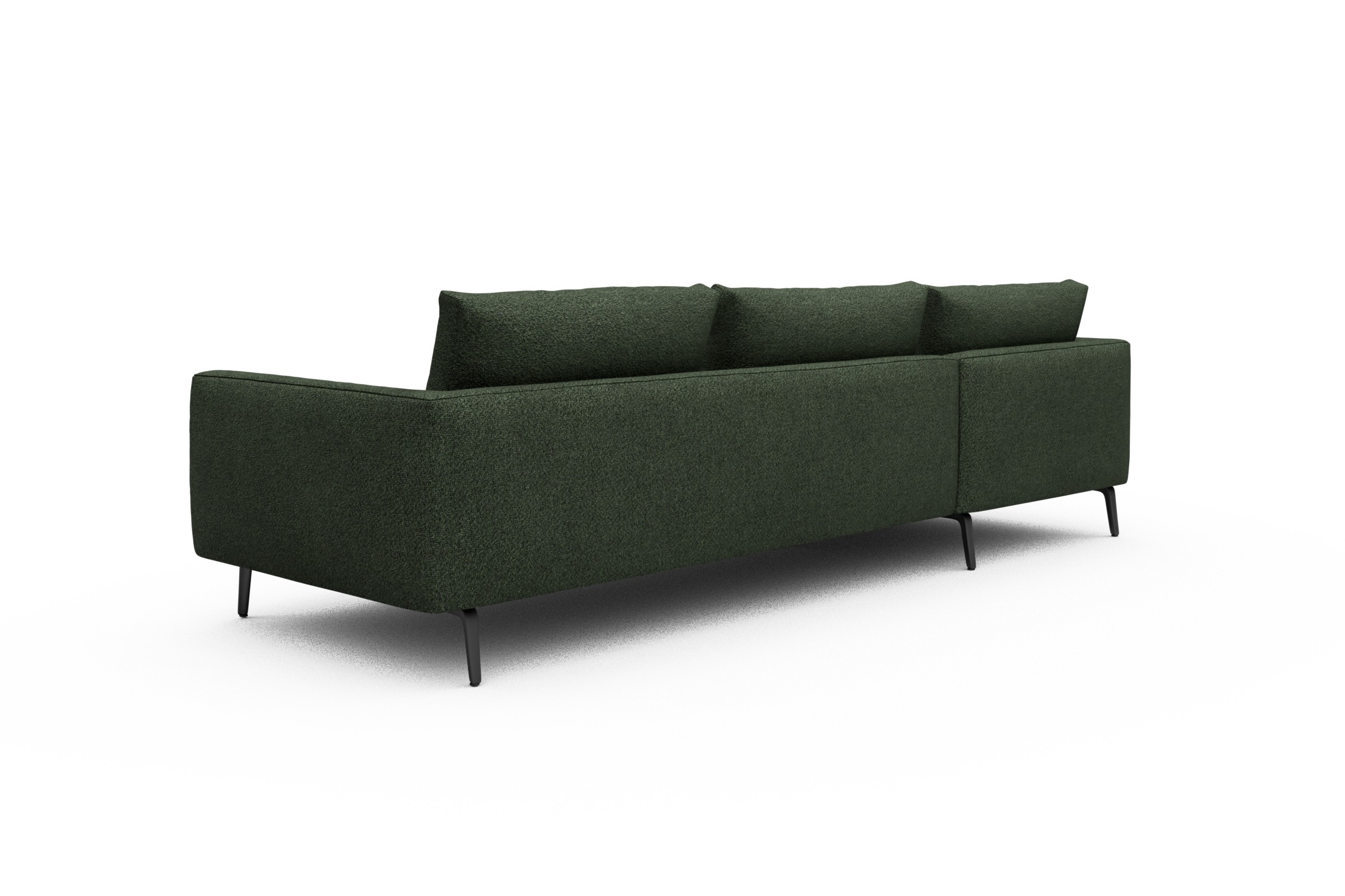 Ecksofa Karl Chaiselongue links mit 2,5-Sitzer Vanora-Deep-Green