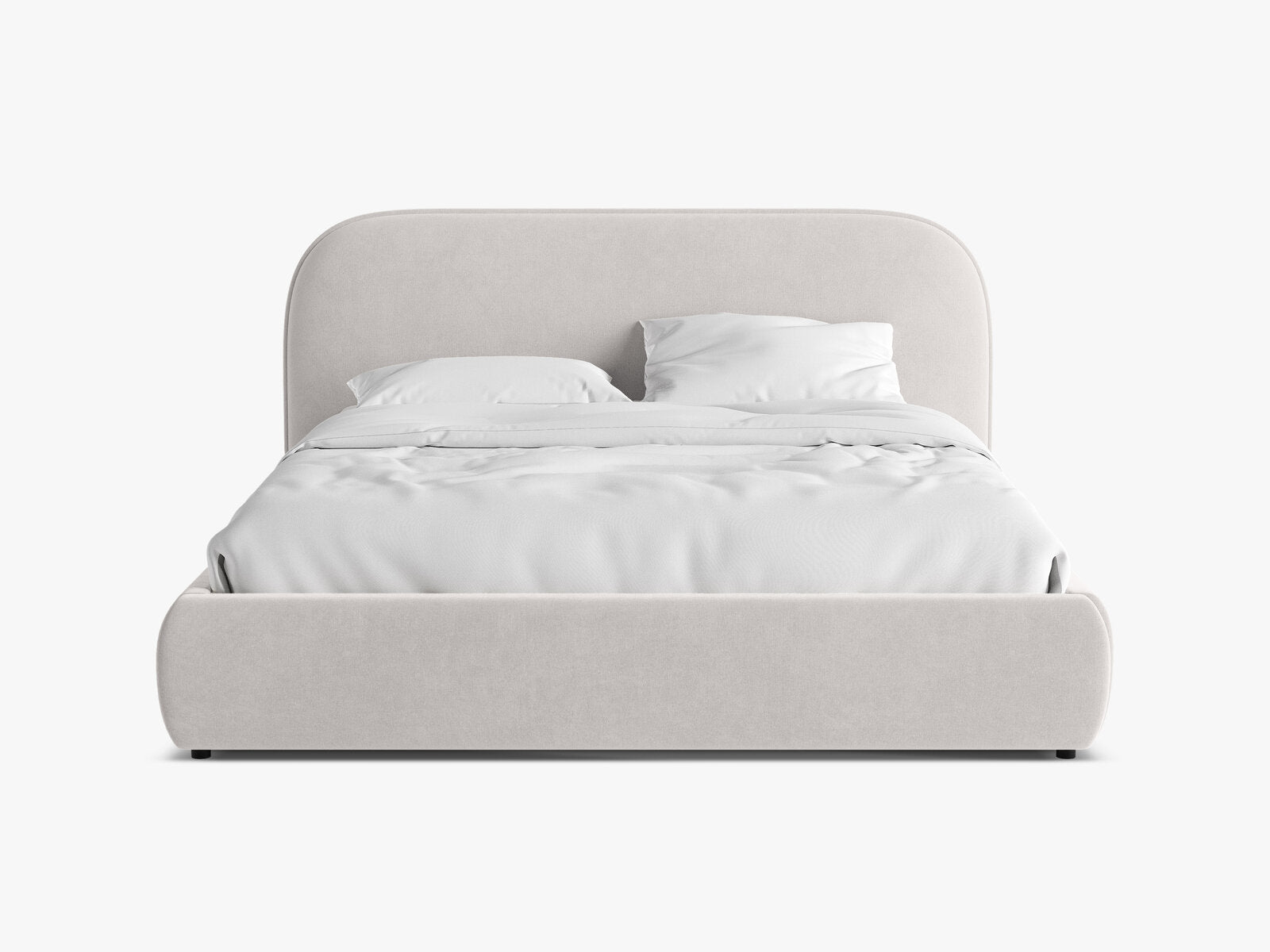 Micadoni Murada Bett mit Kopfteil Samt Salvador Hellgrau 160x200