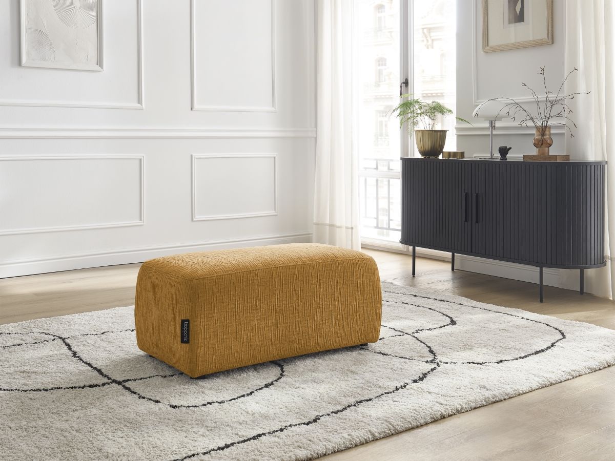 Bobochic Atilla Pouf Strukturstoff Gelb