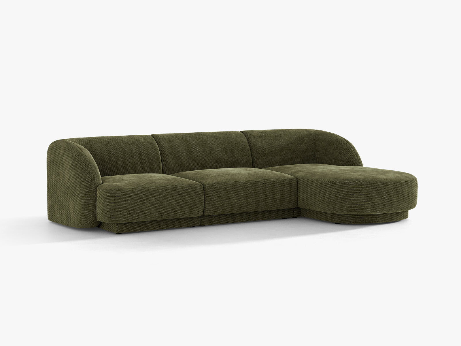 Micadoni Ecksofa Miley 4-Sitzer Rechts Chenille Eden Grün