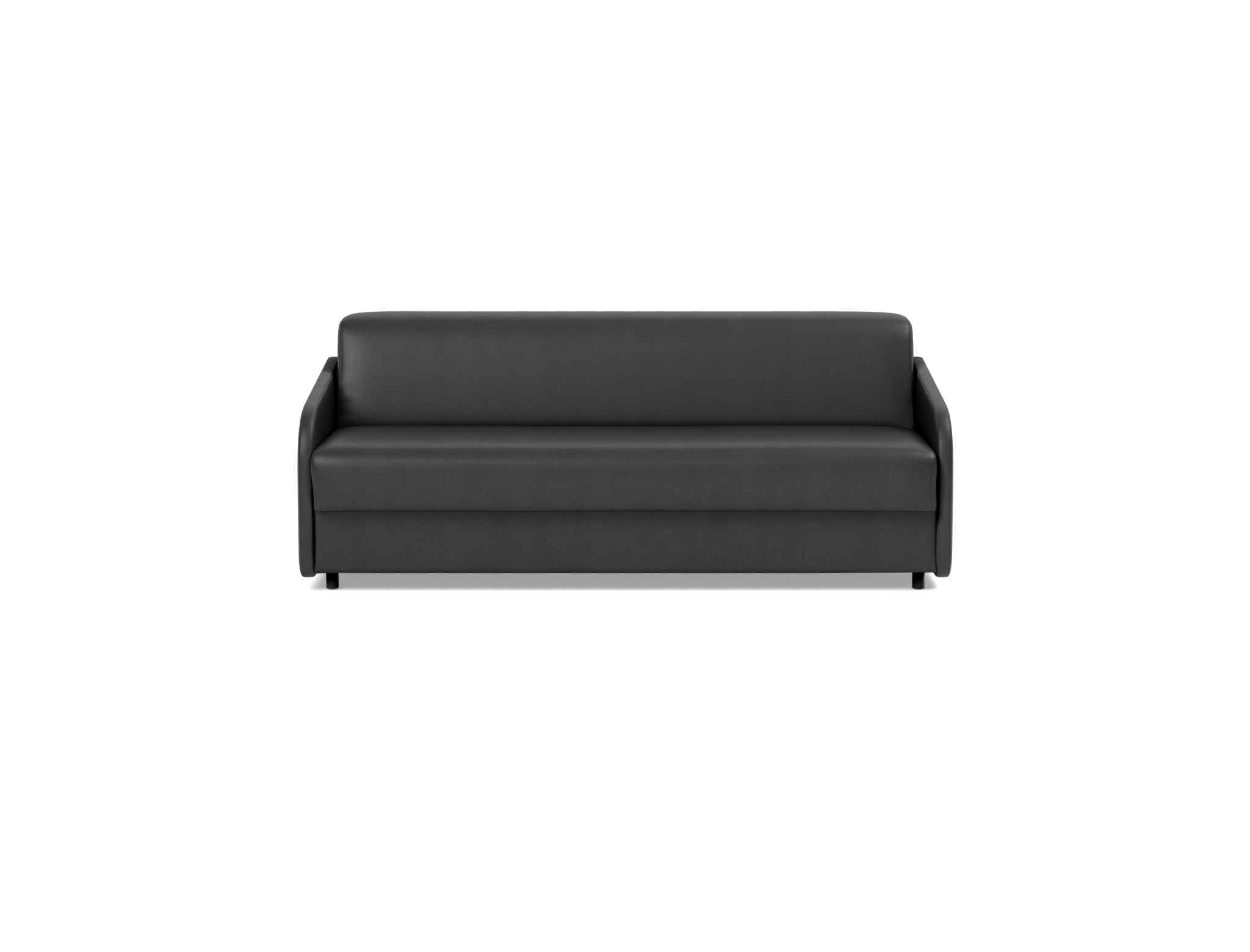 Schlafsofa Eivor mit Taschenfederkernmatratze 160 Lederoptik Faunal 550-Black